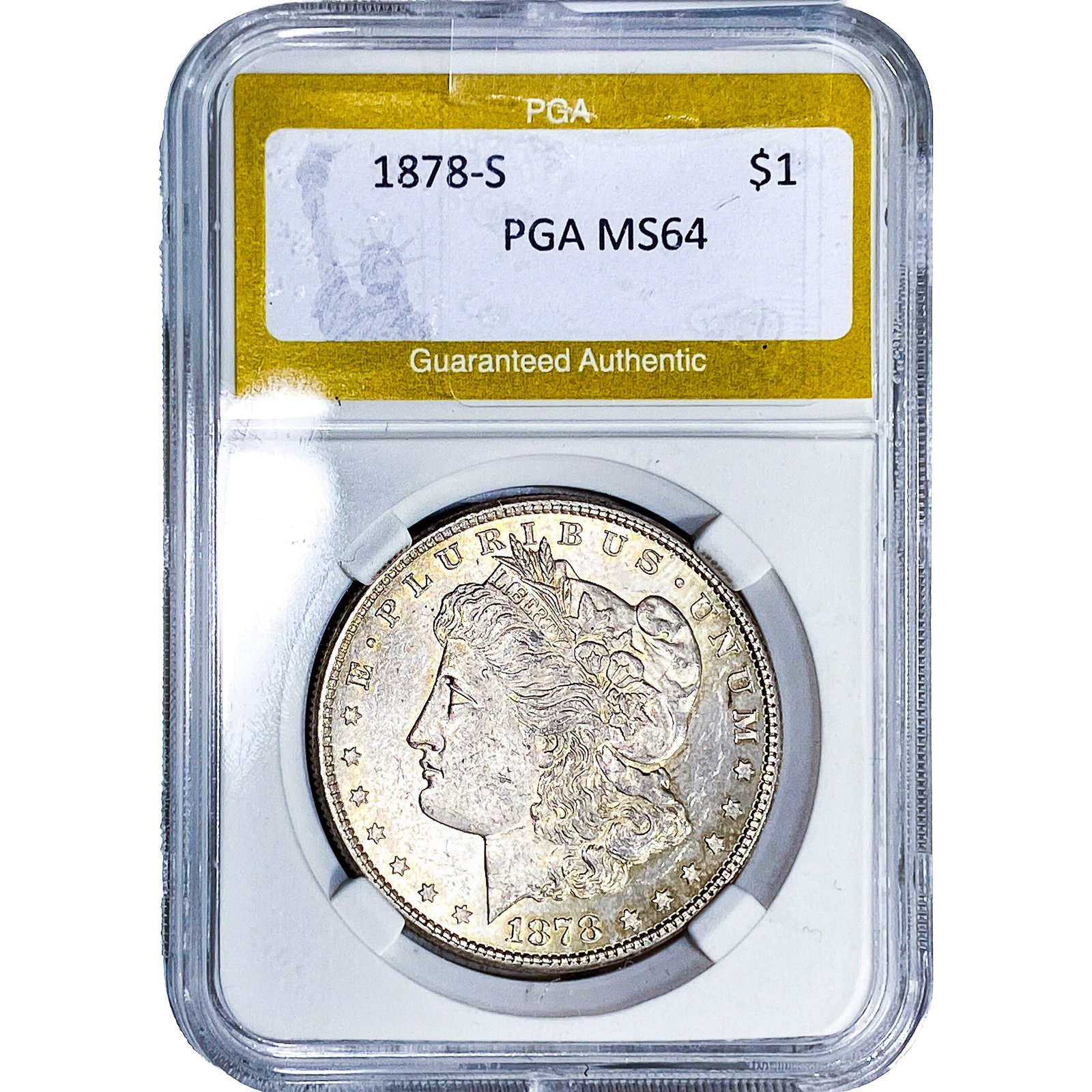 1878-S Morgan Silver Dollar PGA MS64: 1878-S Morgan Silver Dollar PGA MS64