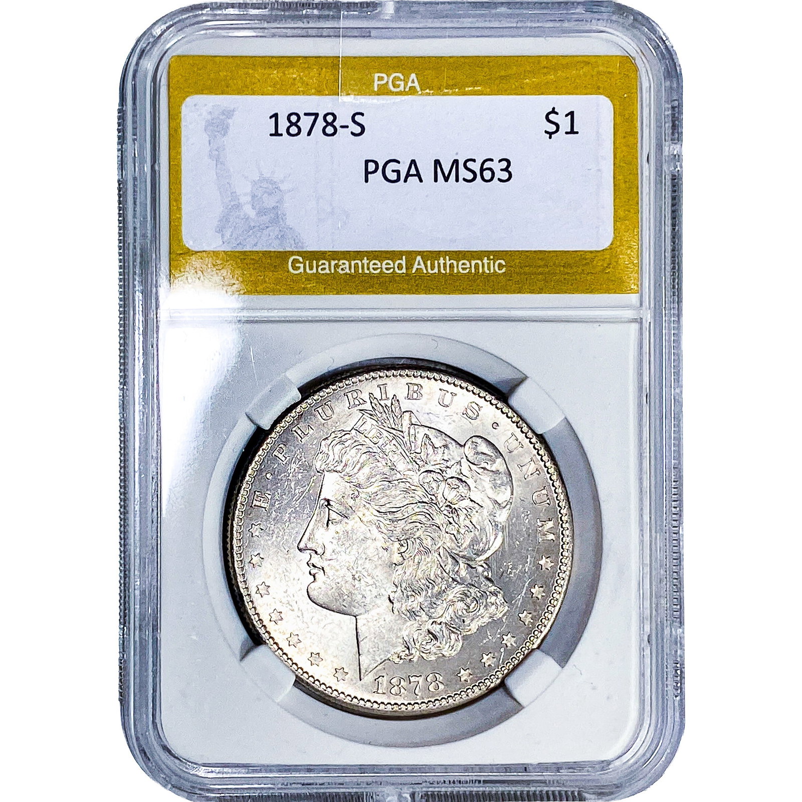 1878-S Morgan Silver Dollar PGA MS63: 1878-S Morgan Silver Dollar PGA MS63