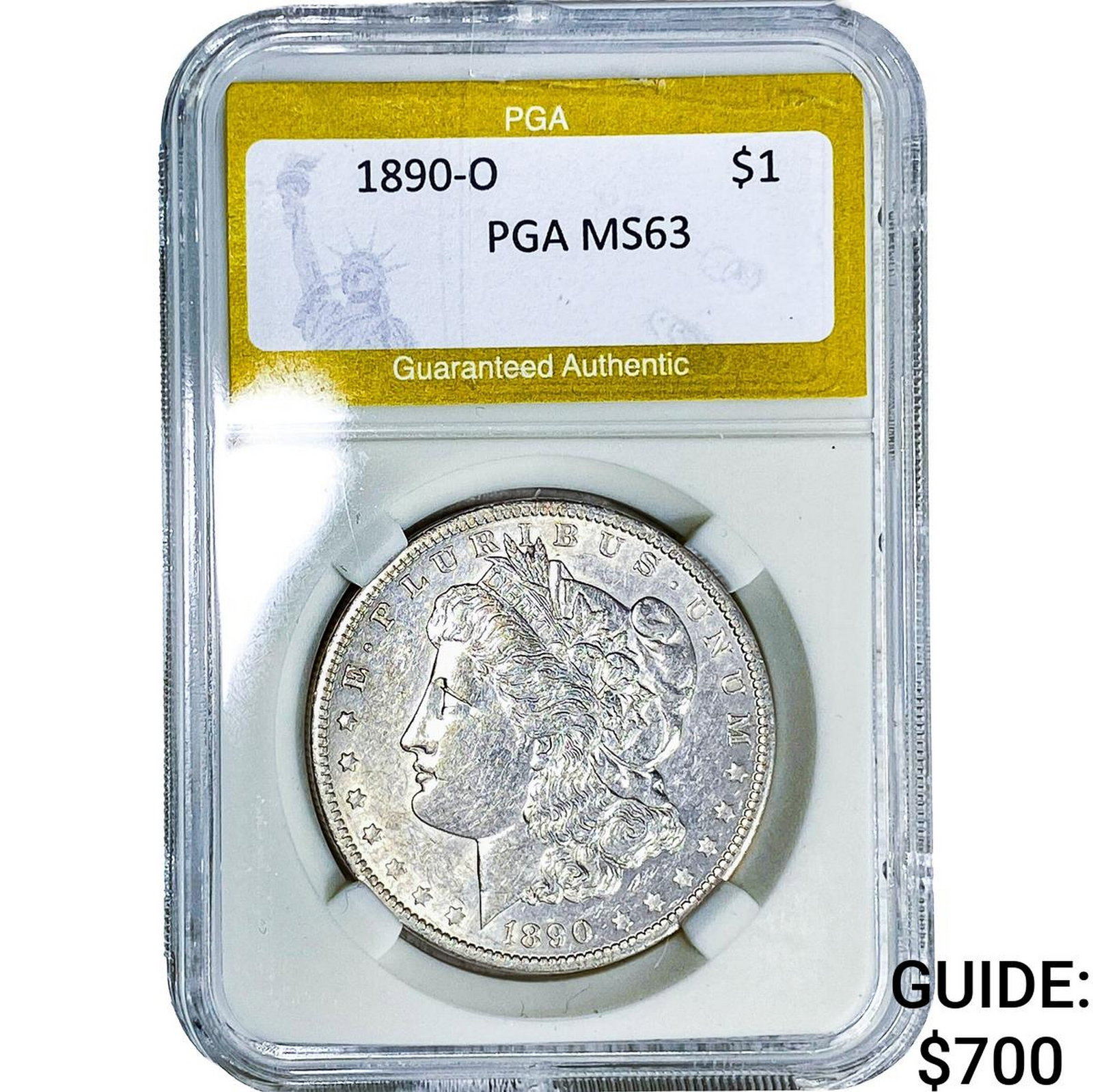 1890-O Morgan Silver Dollar PGA MS63 (1 of 2)