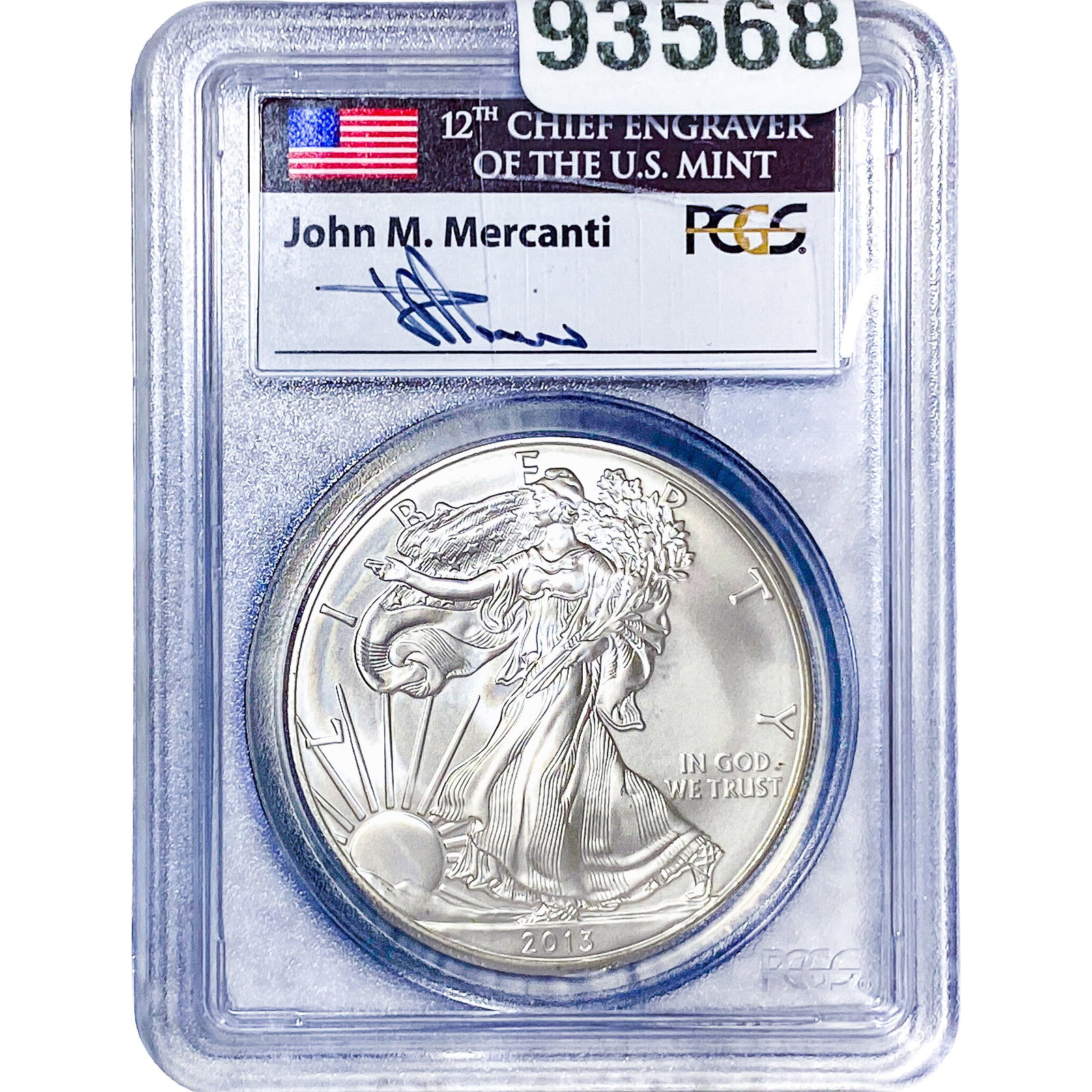 2013 Silver Eagle PCGS MS69: 2013 Silver Eagle PCGS MS69