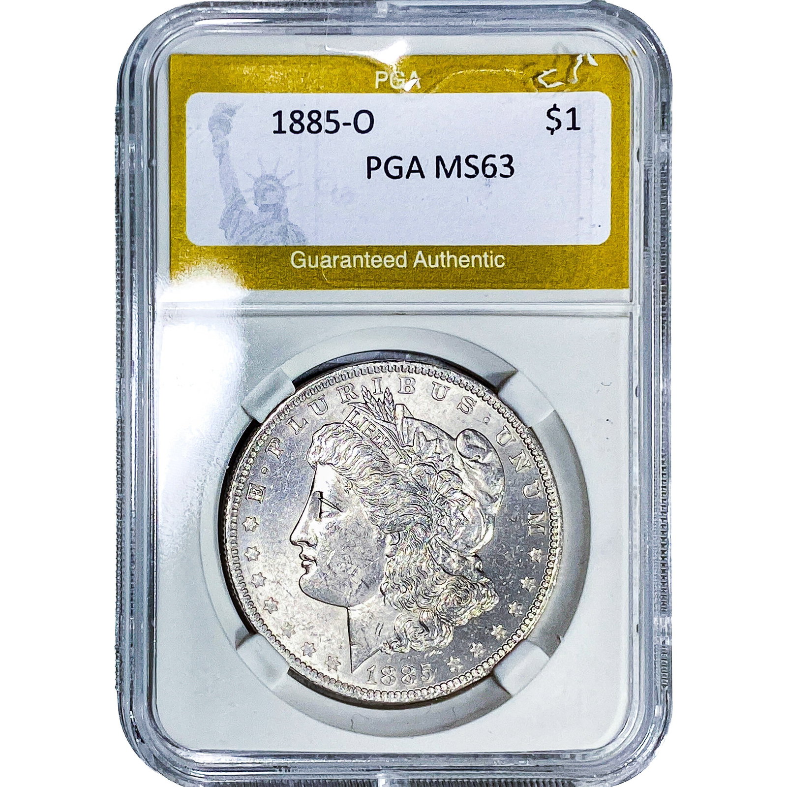 1885-O Morgan Silver Dollar PGA MS63: 1885-O Morgan Silver Dollar PGA MS63