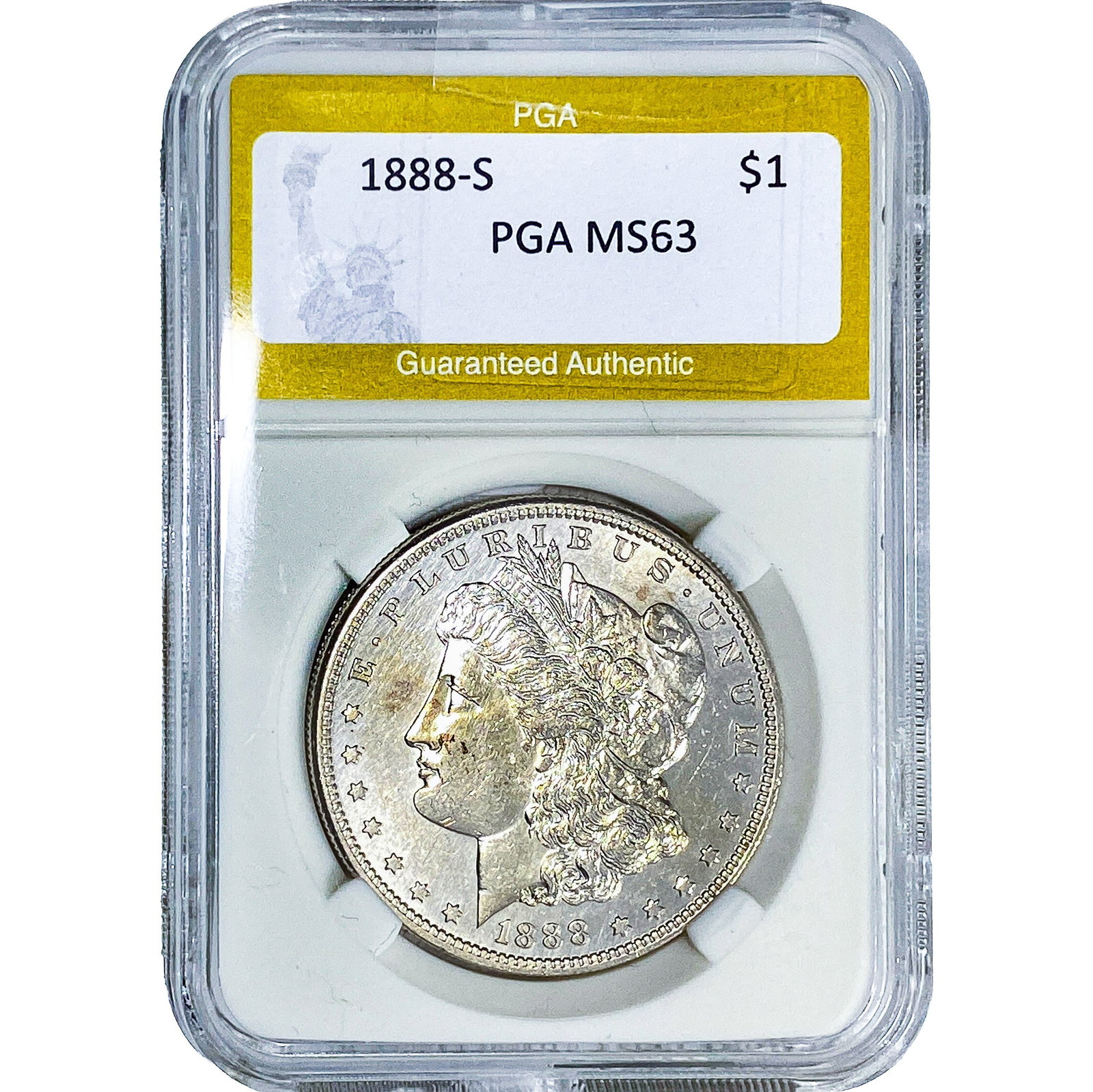 1888-S Morgan Silver Dollar PGA MS63: 1888-S Morgan Silver Dollar PGA MS63