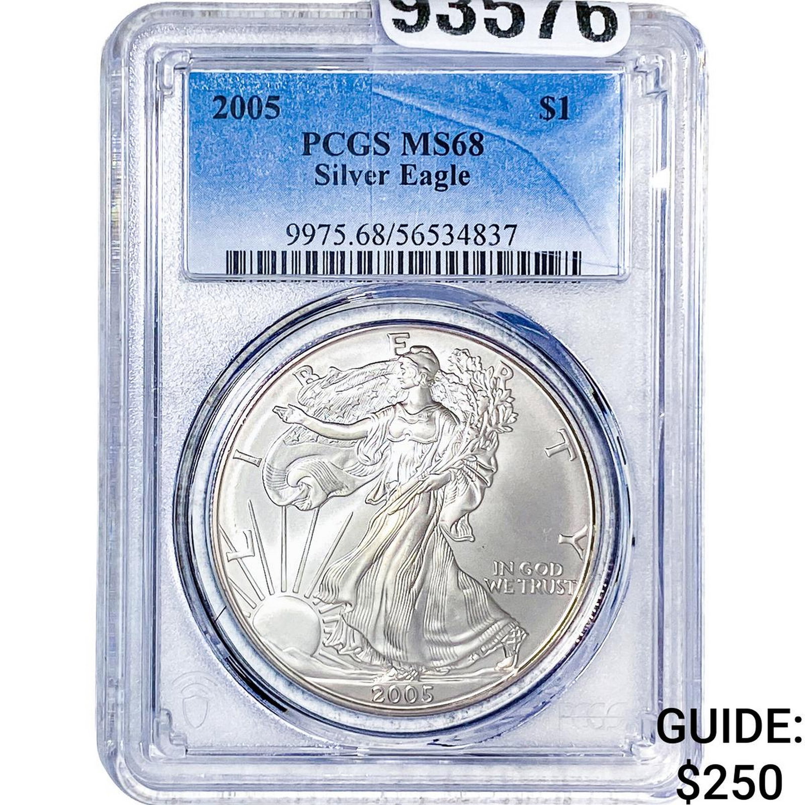 2005 Silver Eagle PCGS MS68: 2005 Silver Eagle PCGS MS68