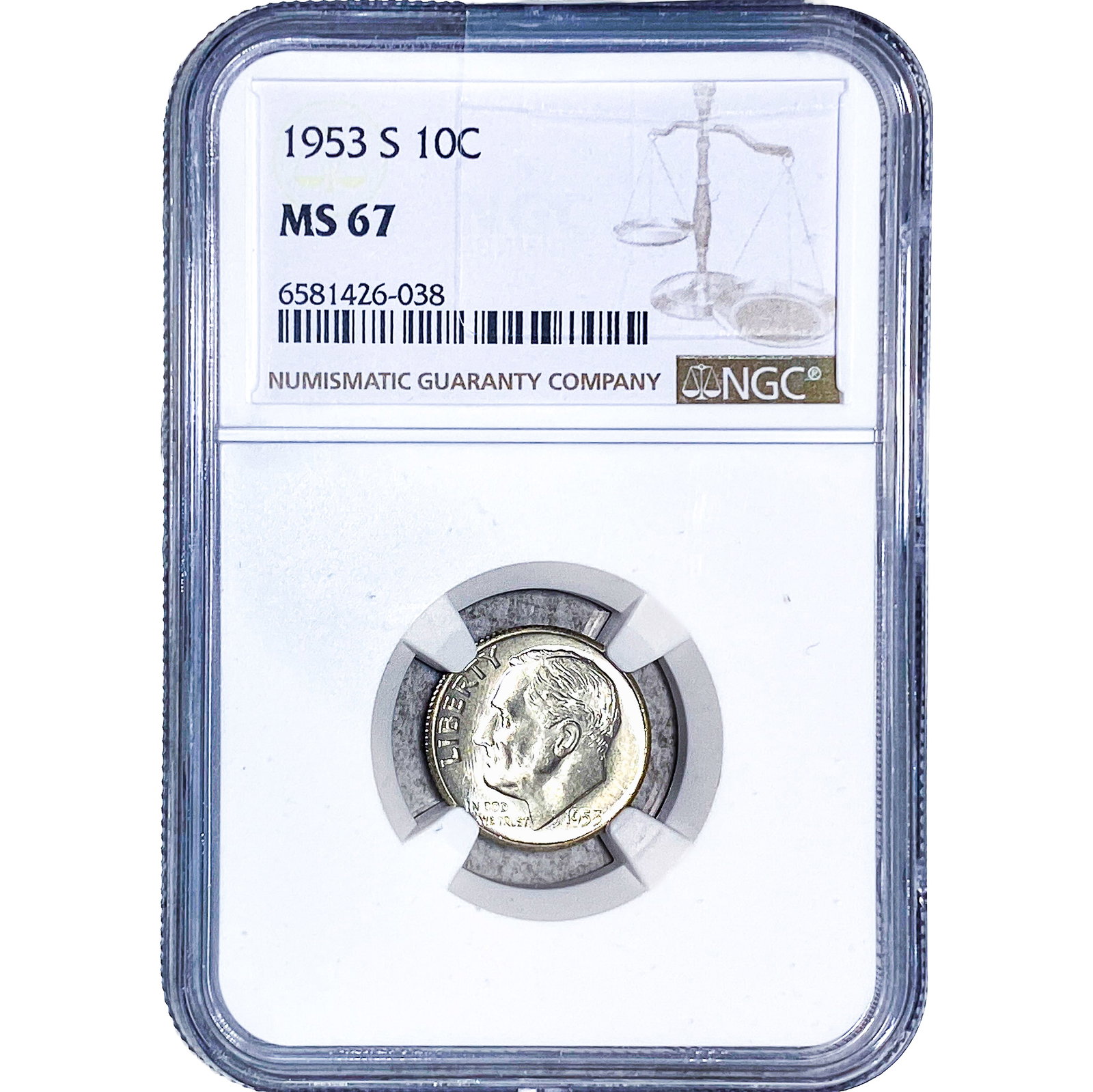 1953-S Roosevelt Dime NGC MS67 (1 of 2)