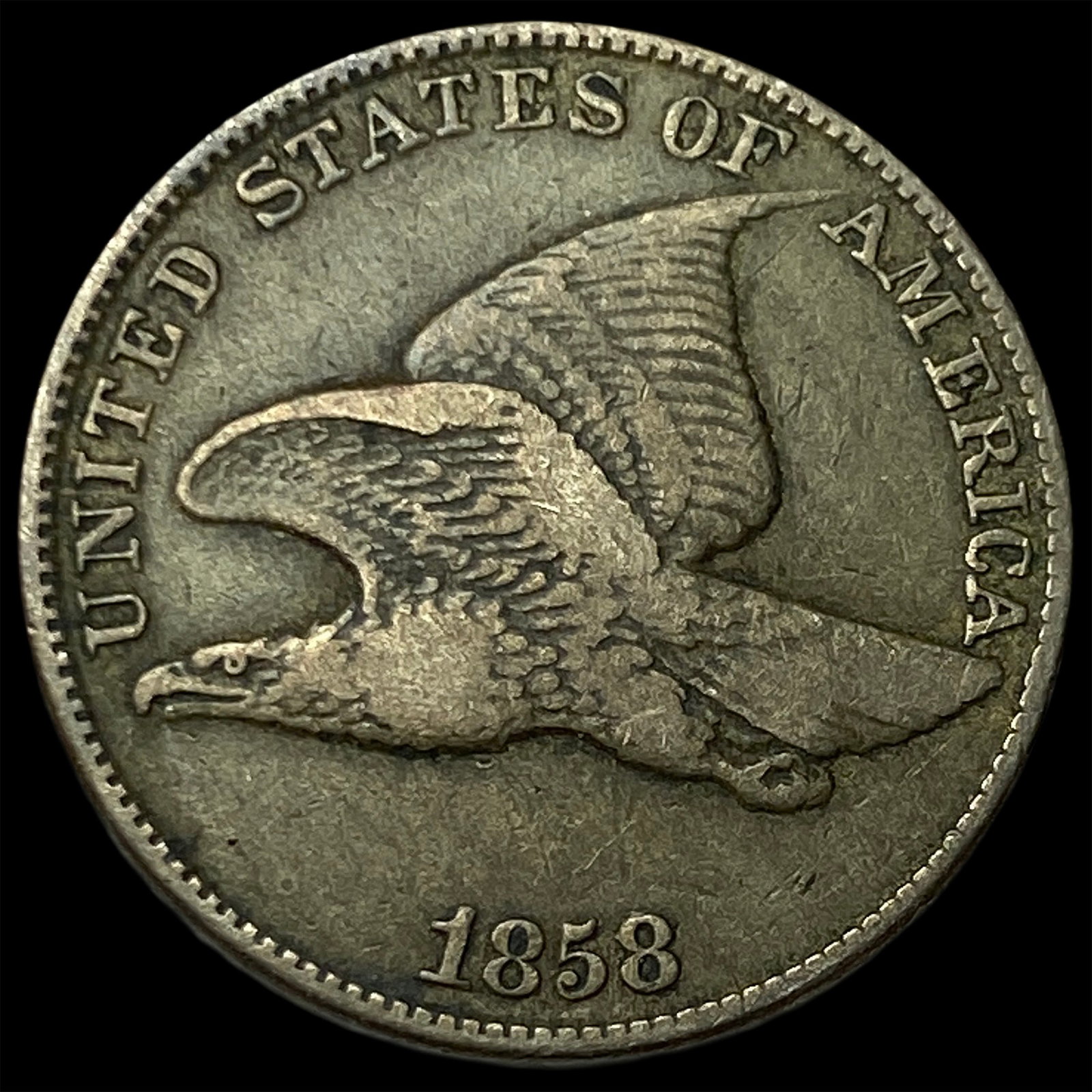 1858 Copper-Nickel Flying Eagle Cent LIGHTLY CIRCULATED: 1858 Copper-Nickel Flying Eagle Cent LIGHTLY CIRCULATED