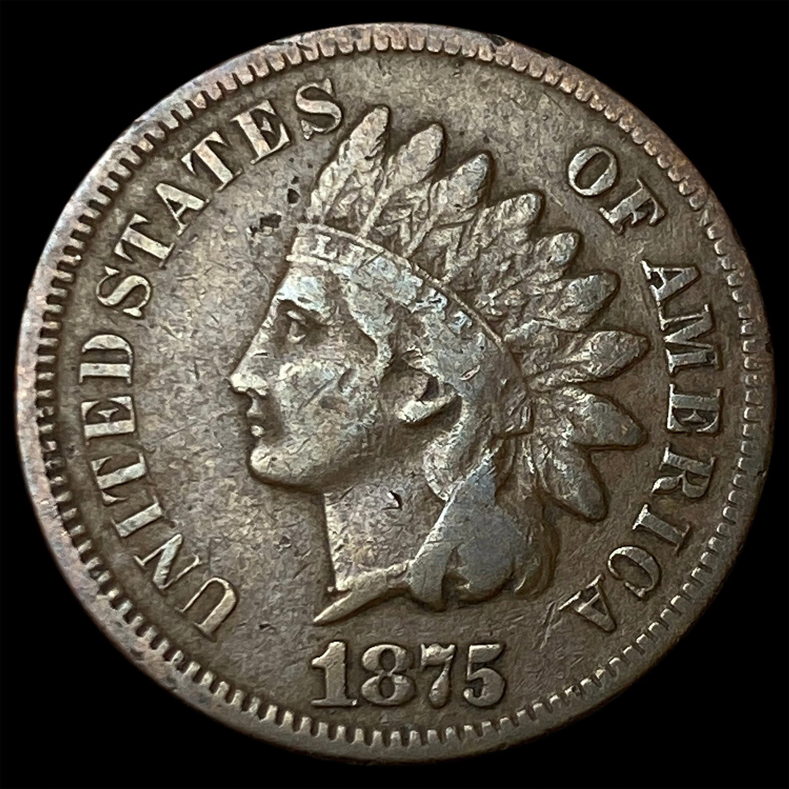 1875 Indian Head Cent LIGHTLY CIRCULATED: 1875 Indian Head Cent LIGHTLY CIRCULATED