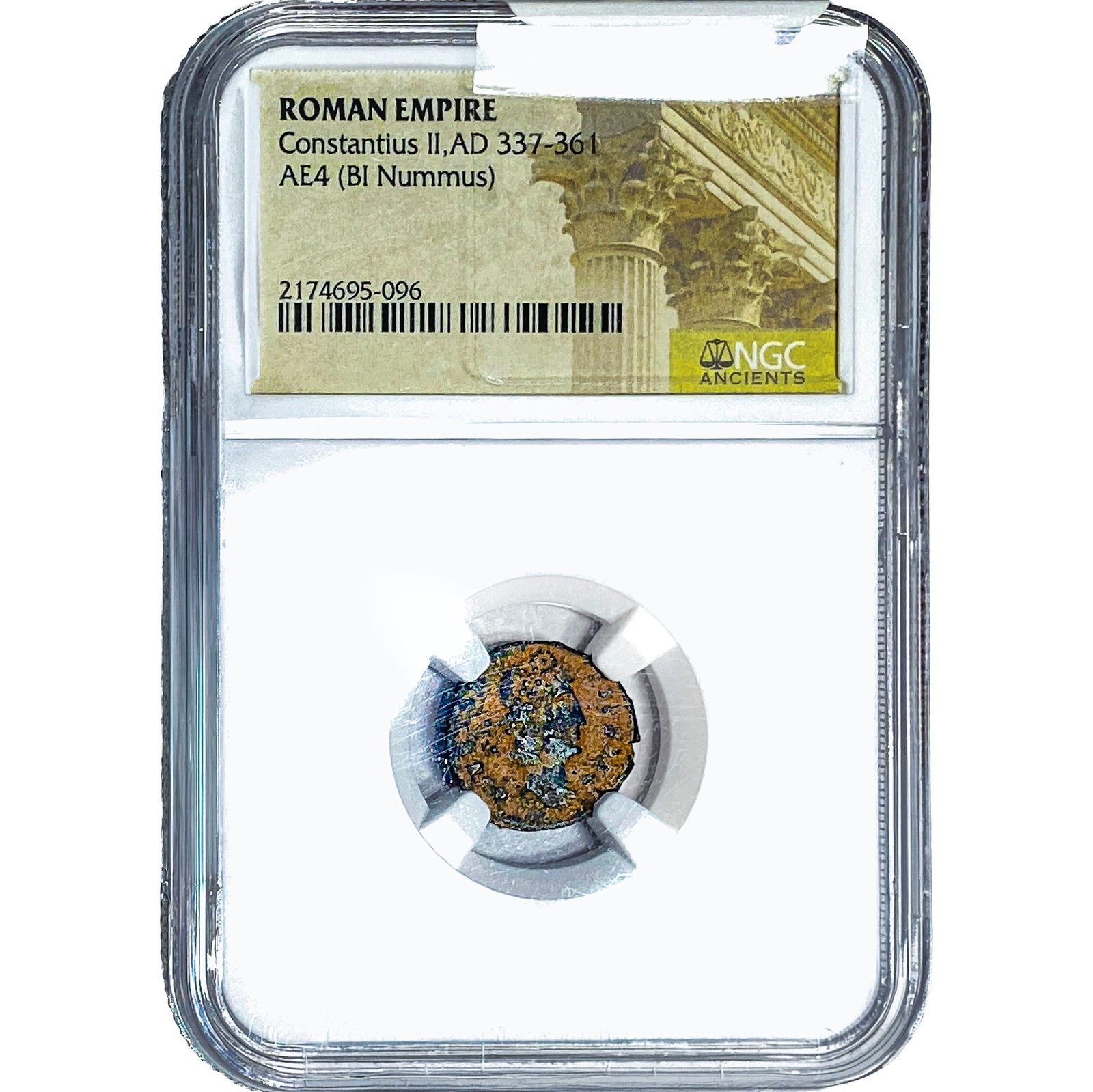 Roman Constantius II AD 337-361 AE4 BI Nummus NGC: Roman Constantius II AD 337-361 AE4 BI Nummus NGC