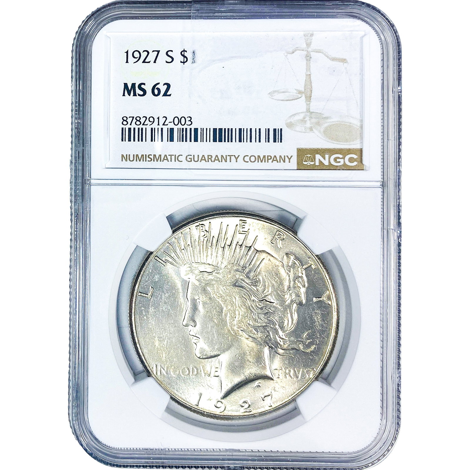 1927-S Silver Peace Dollar NGC MS62 (1 of 4)