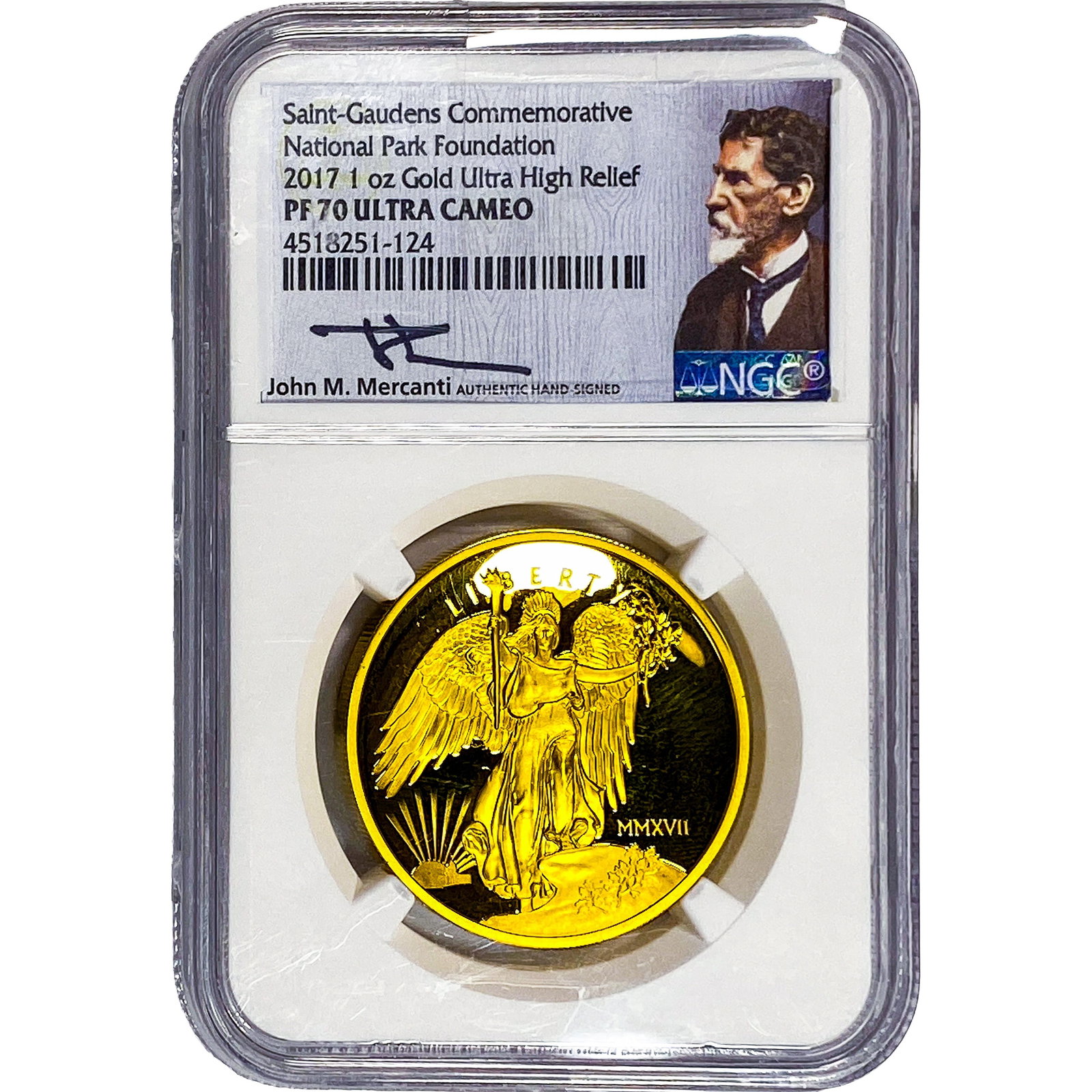 2017 1oz Goold Saint-Gaudens Comm. Medal Ultra HR NGC PF70 Ultra Cameo: 2017 1oz Goold Saint-Gaudens Comm. Medal Ultra HR NGC PF70 Ultra Cameo