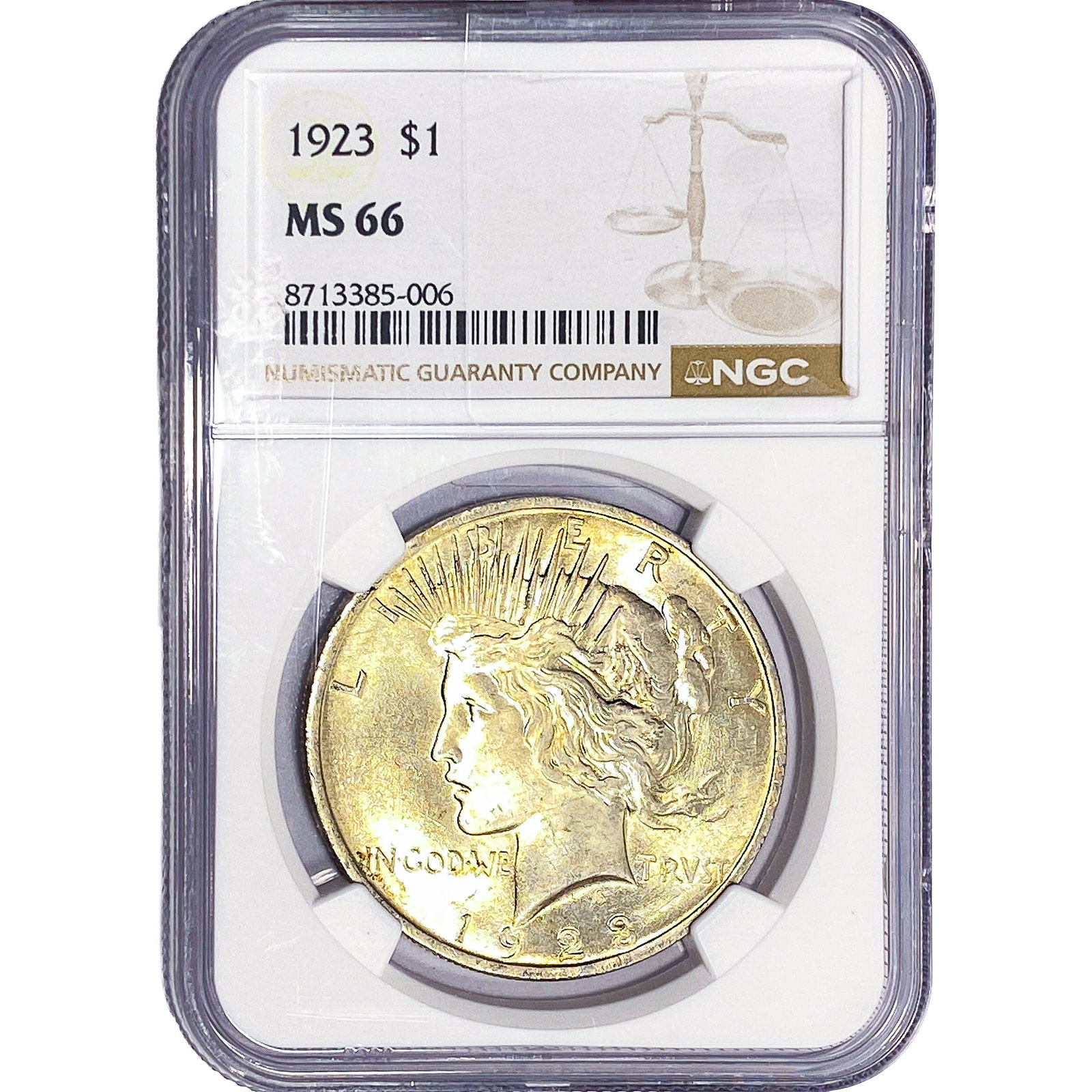 1923 Silver Peace Dollar NGC MS66: 1923 Silver Peace Dollar NGC MS66