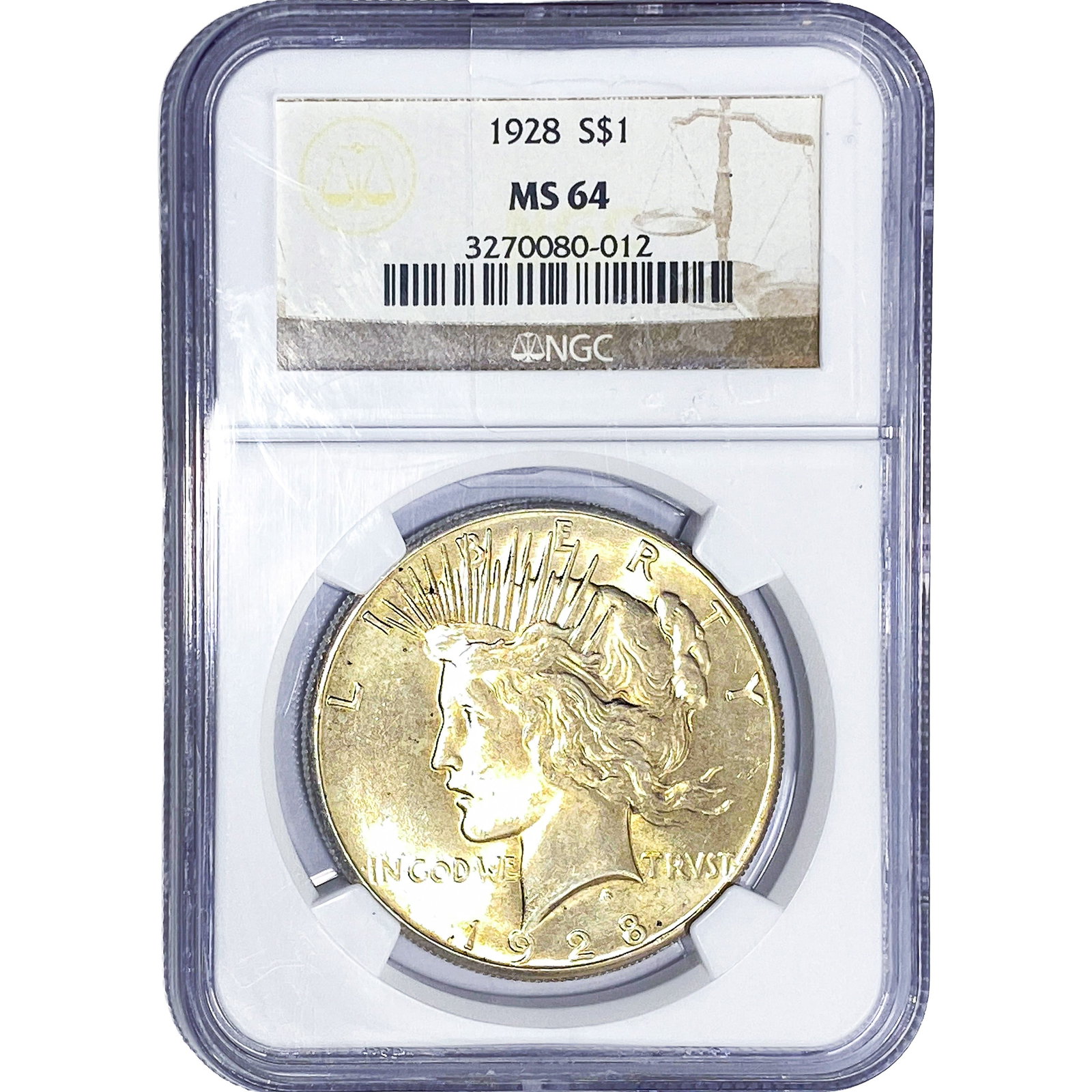 1928 Silver Peace Dollar NGC MS64: 1928 Silver Peace Dollar NGC MS64