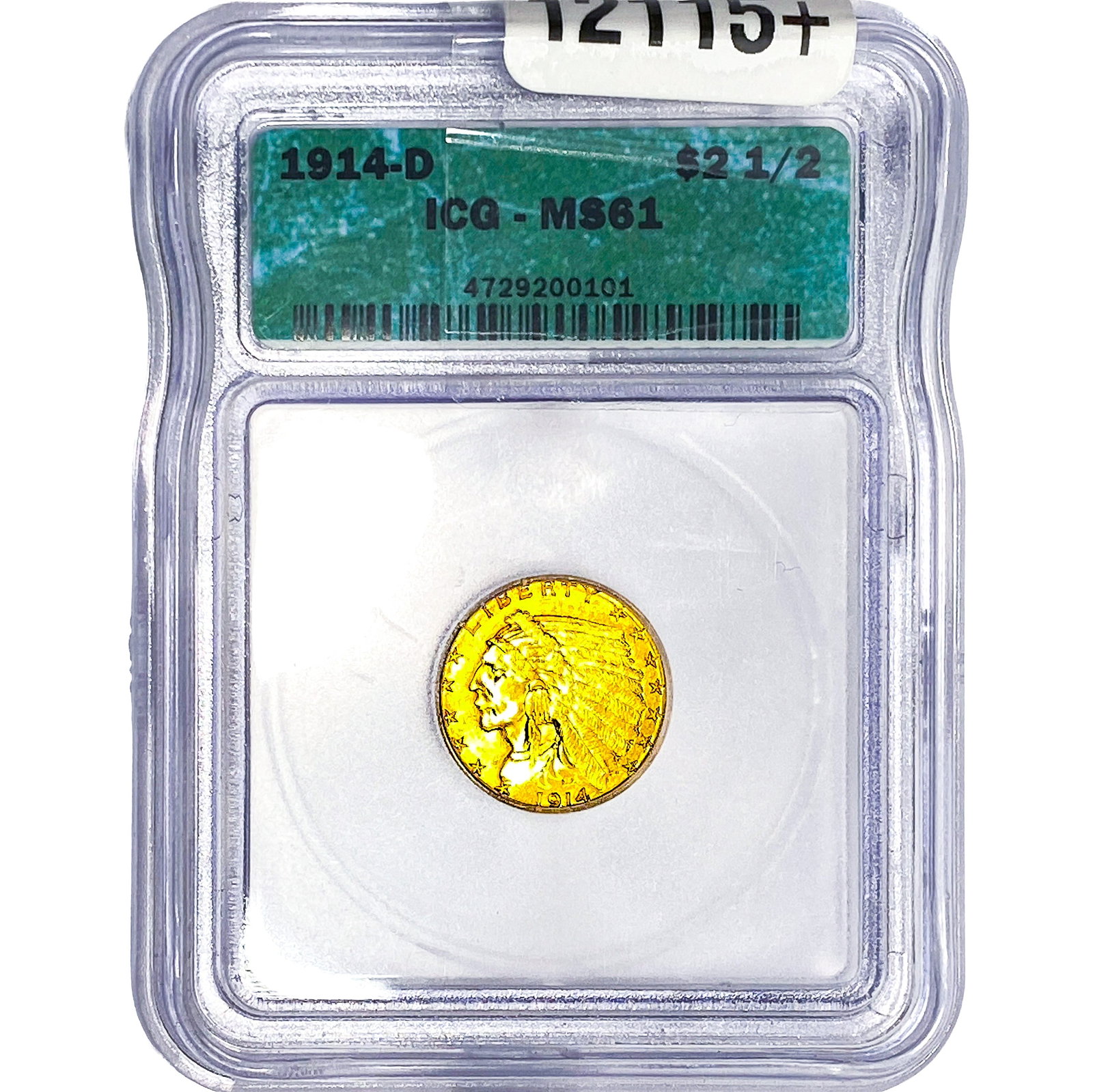 1914-D $2.50 Gold Quarter Eagle ICG MS61: 1914-D $2.50 Gold Quarter Eagle ICG MS61
