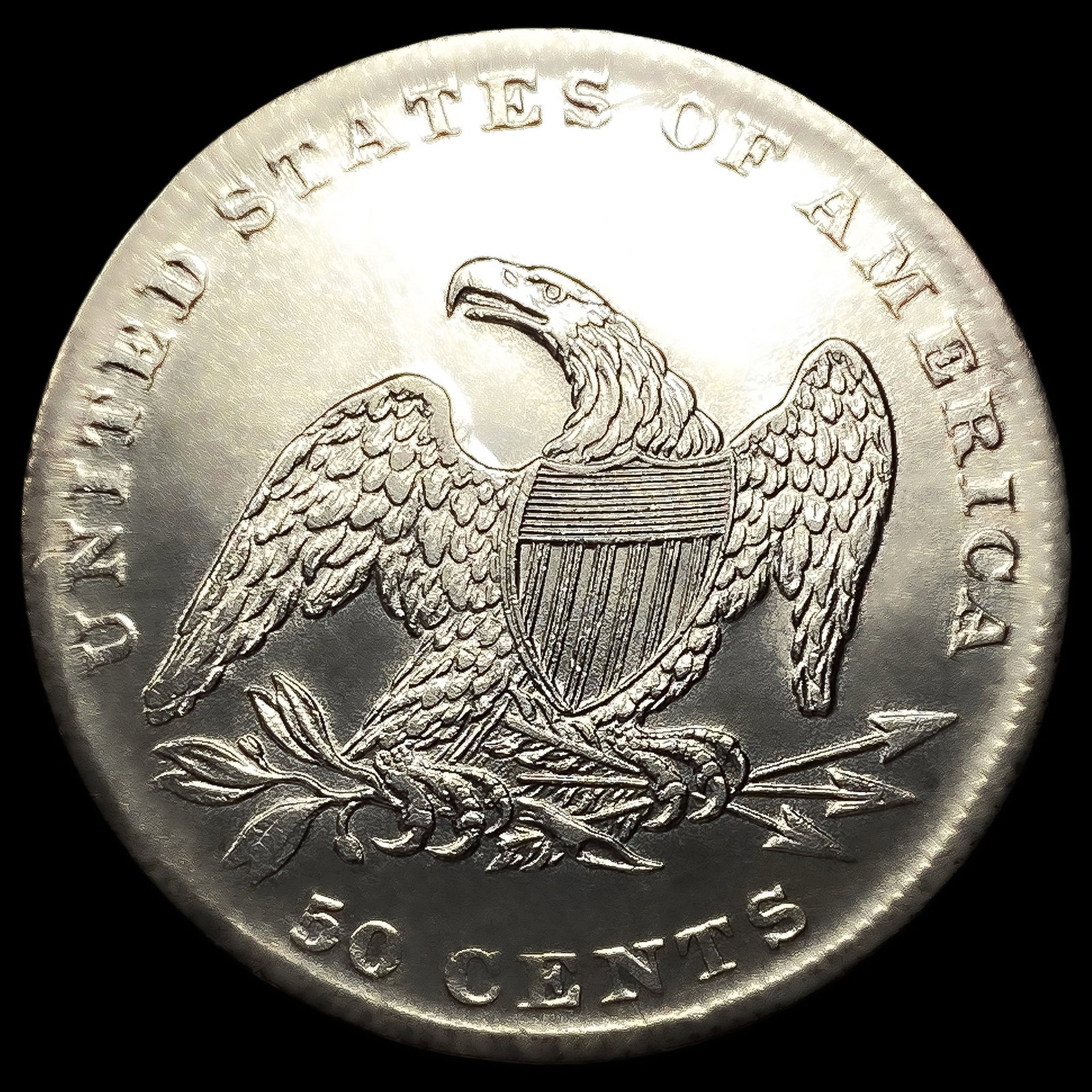 1837 Capped Bust Half Dollar UNCIRCULATED + - 2