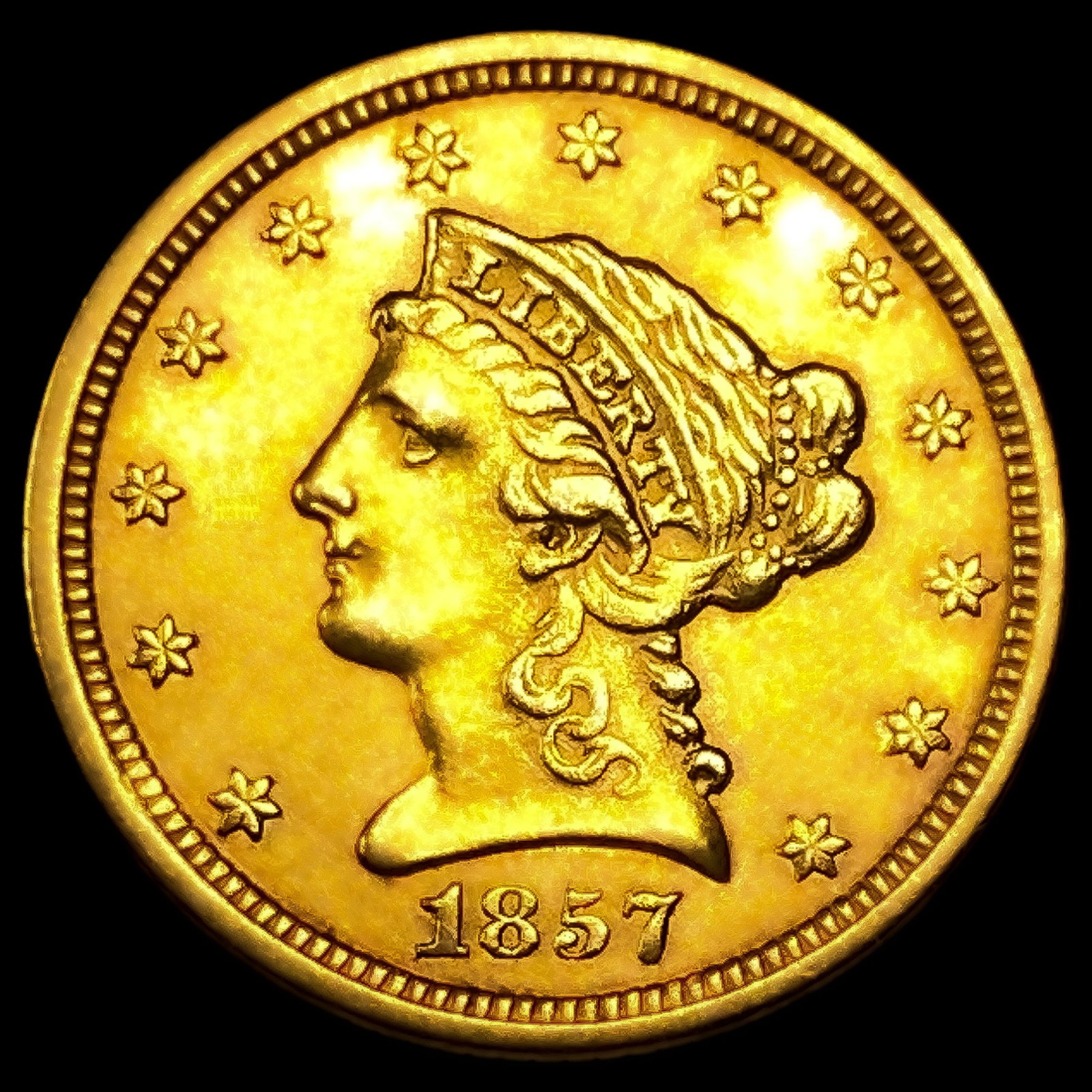 1857-O $2.50 Gold Quarter Eagle (1 of 2)