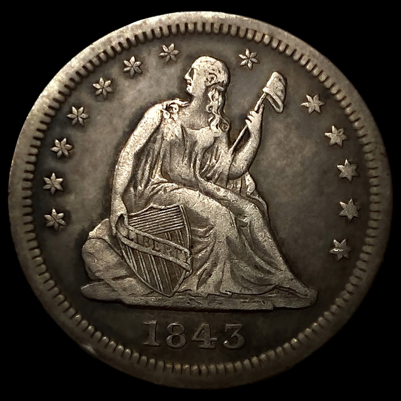 1843-O Seated Liberty Quarter (1 of 2)