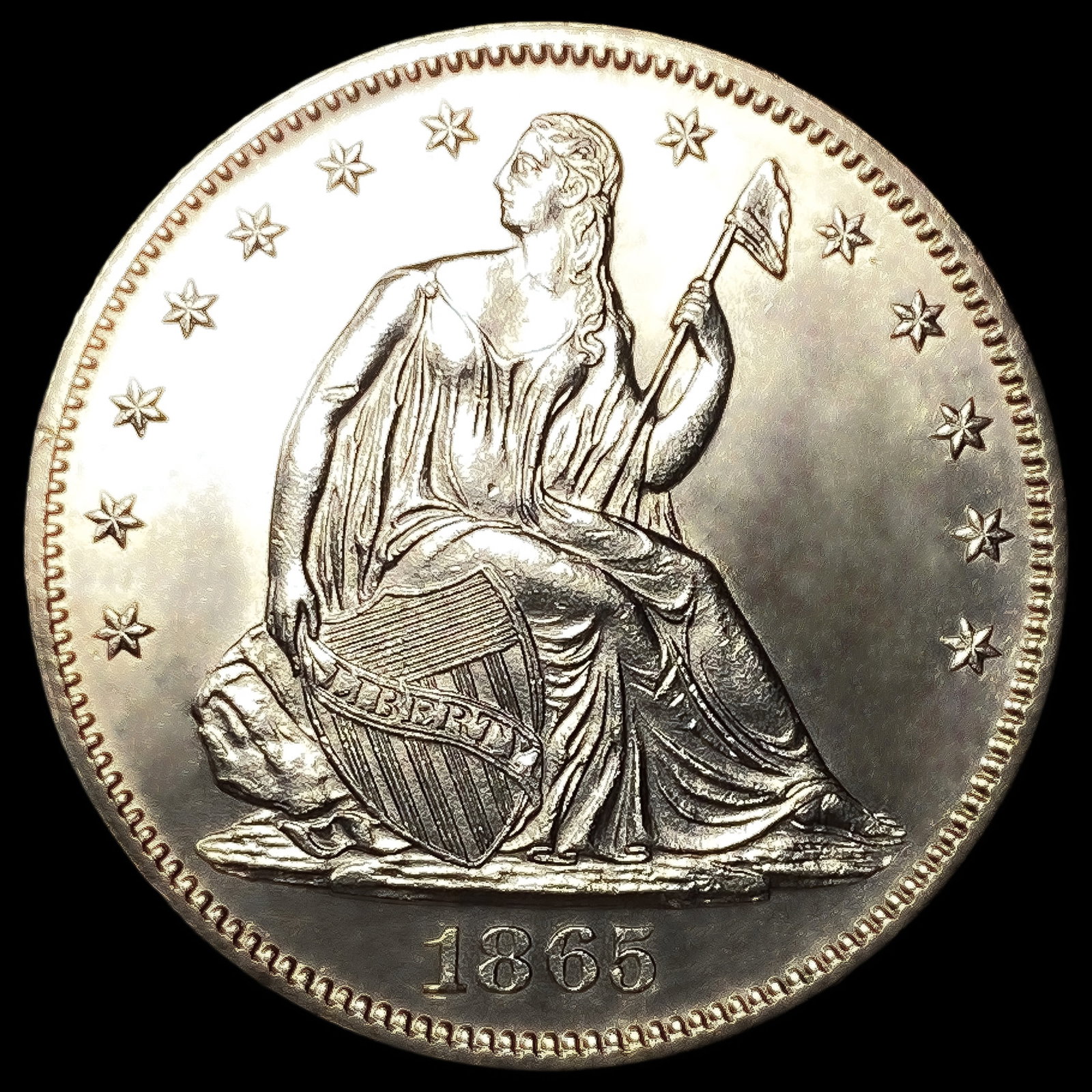 1865 Seated Liberty Half Dollar (1 of 2)