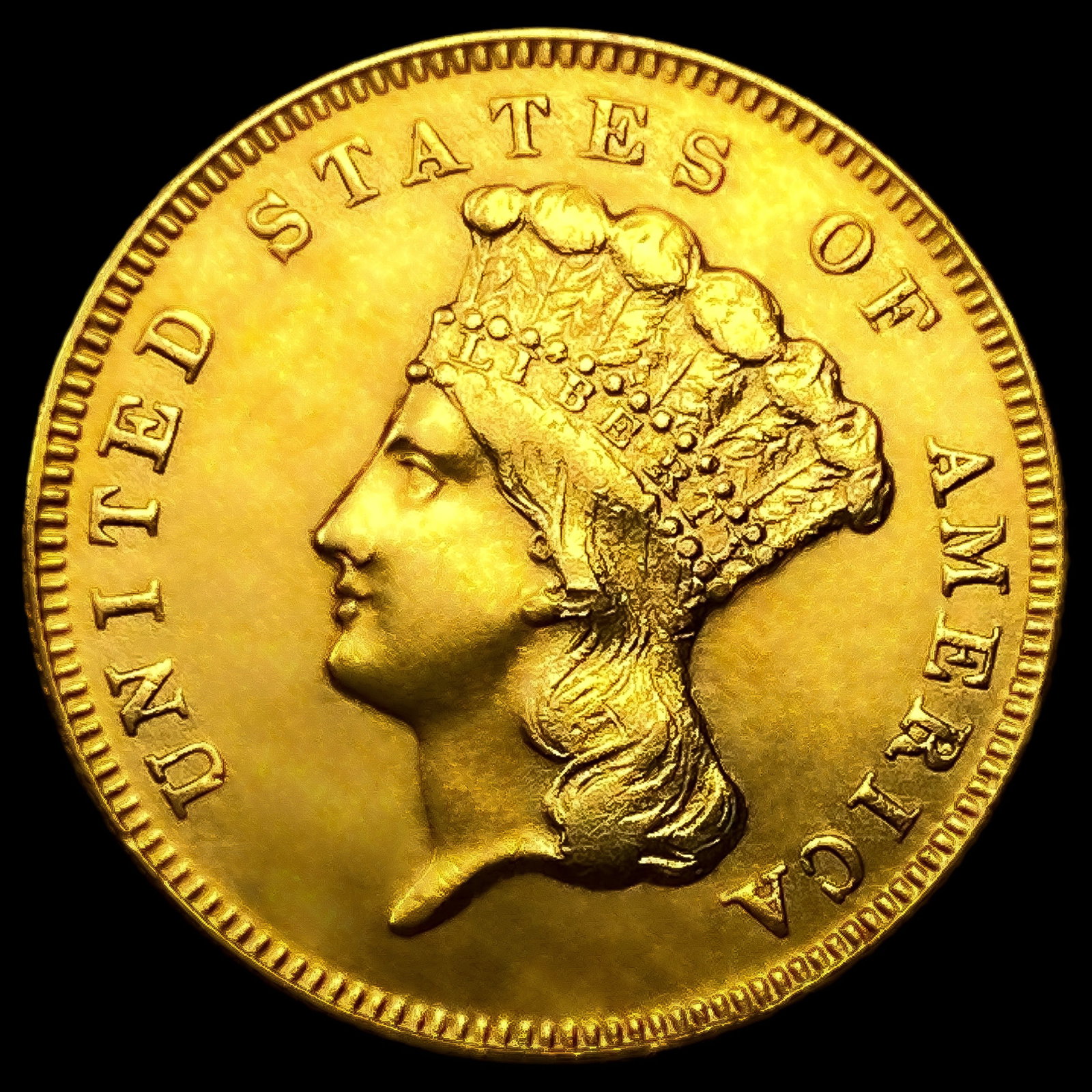 1869 $3 Gold Piece (1 of 2)