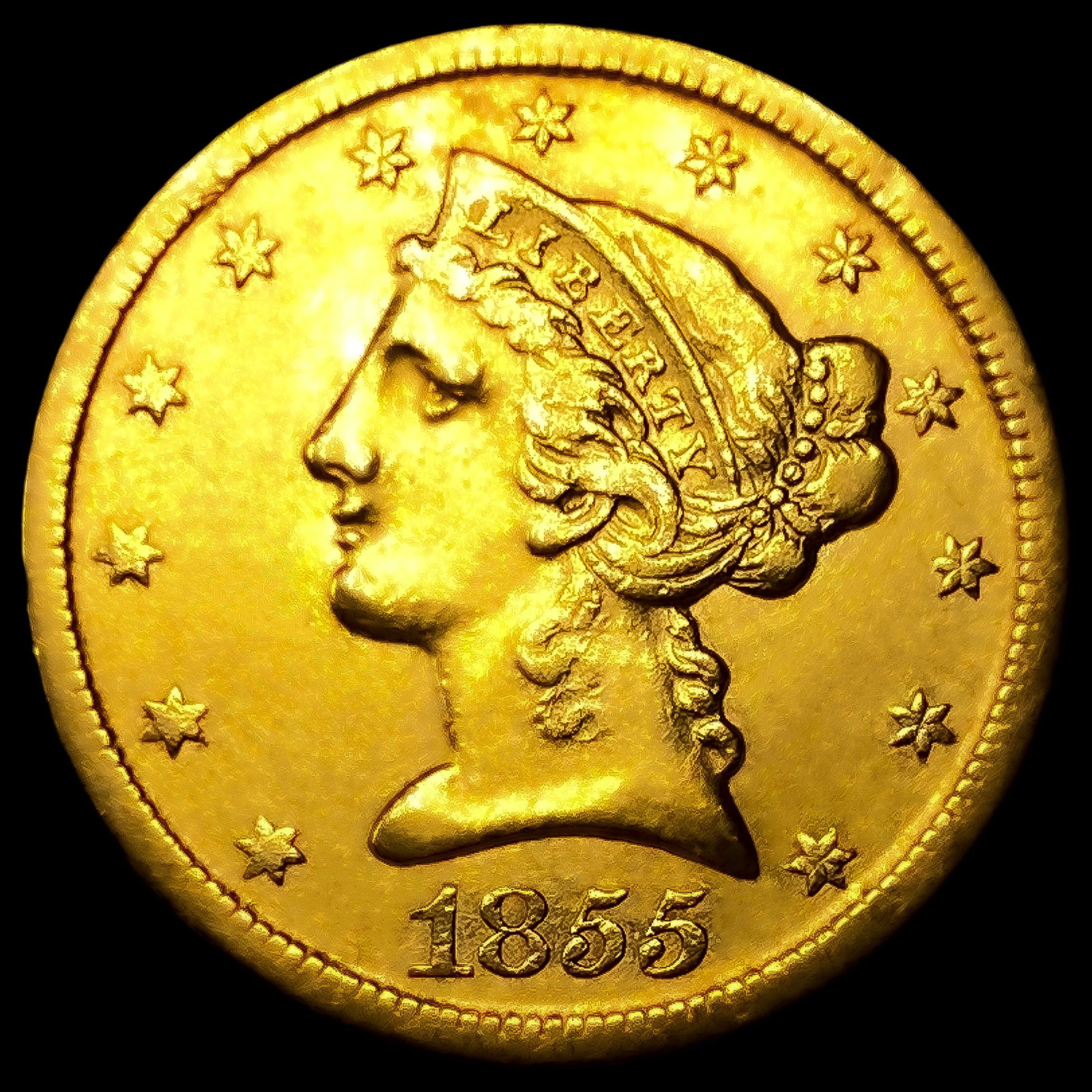 1855-C $5 Gold Half Eagle (1 of 2)