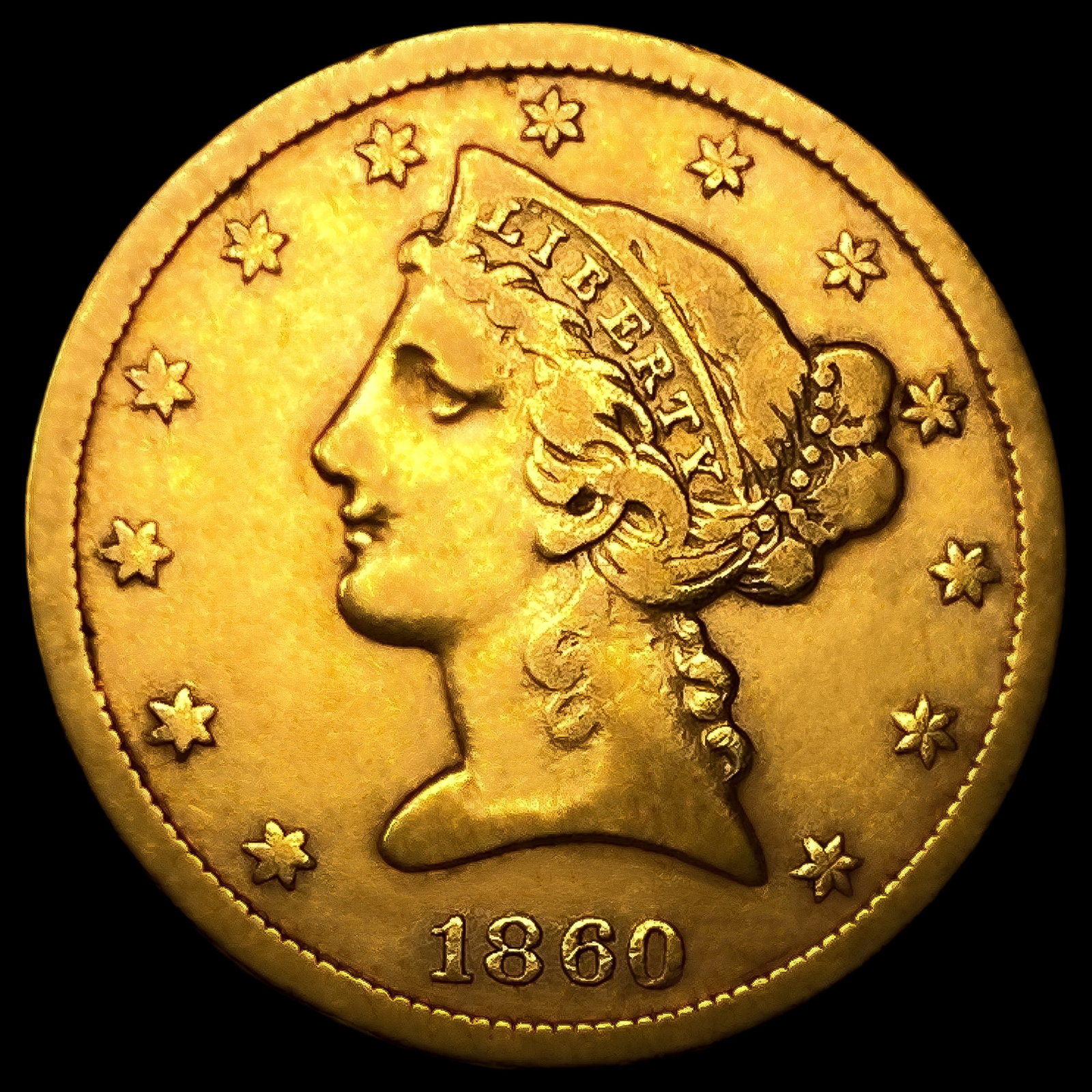 1860-S $5 Gold Half Eagle (1 of 2)