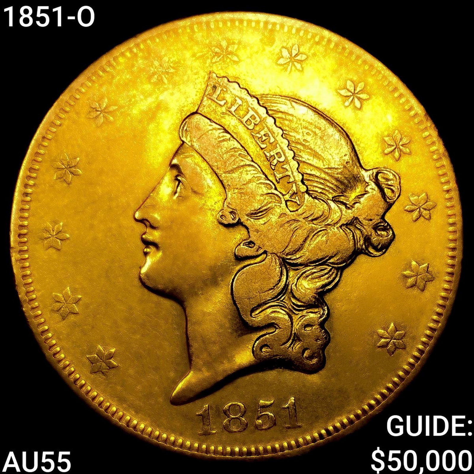 1851-O $20 Gold Double Eagle (1 of 2)