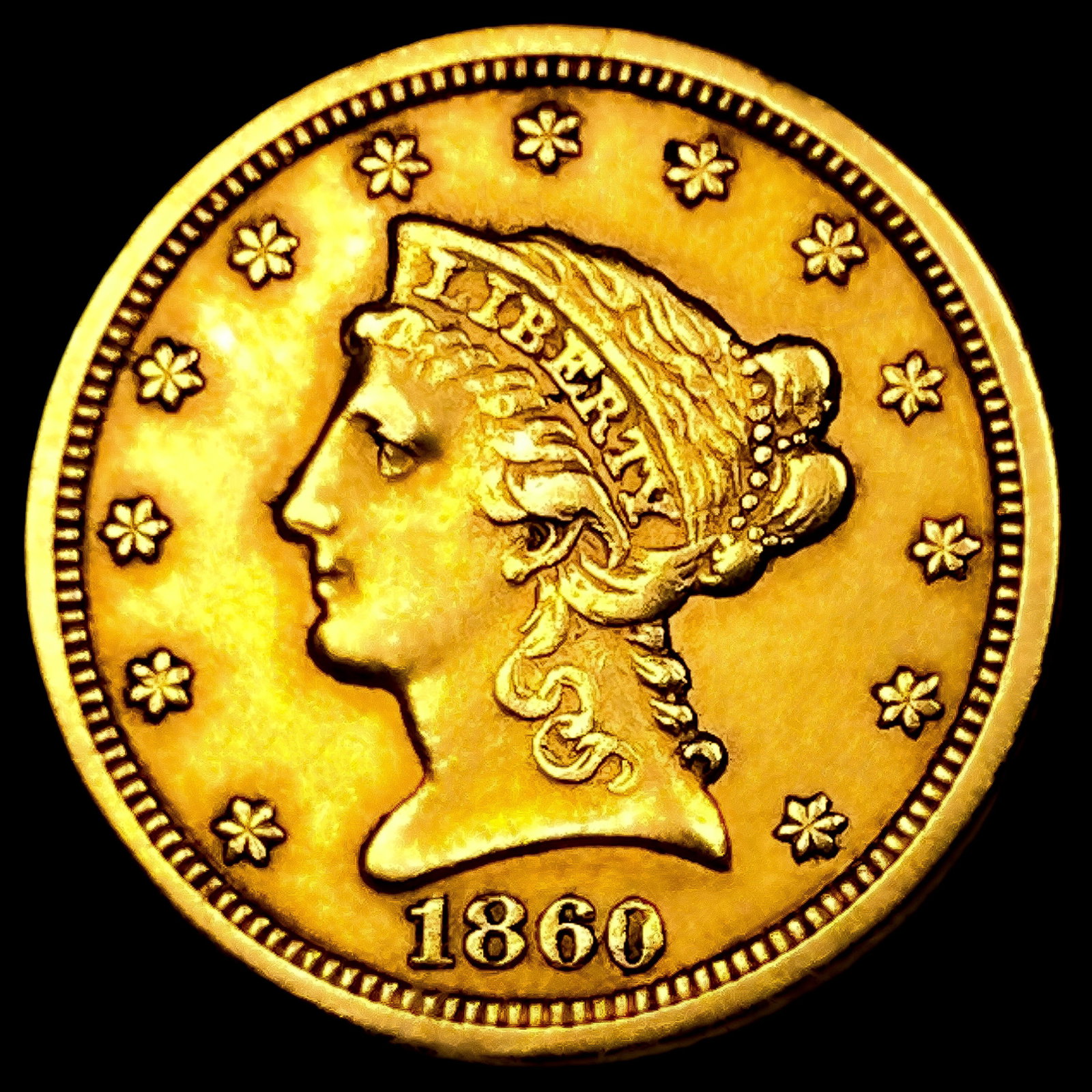 1860-S $2.50 Gold Quarter Eagle: 1860-S $2.50 Gold Quarter Eagle