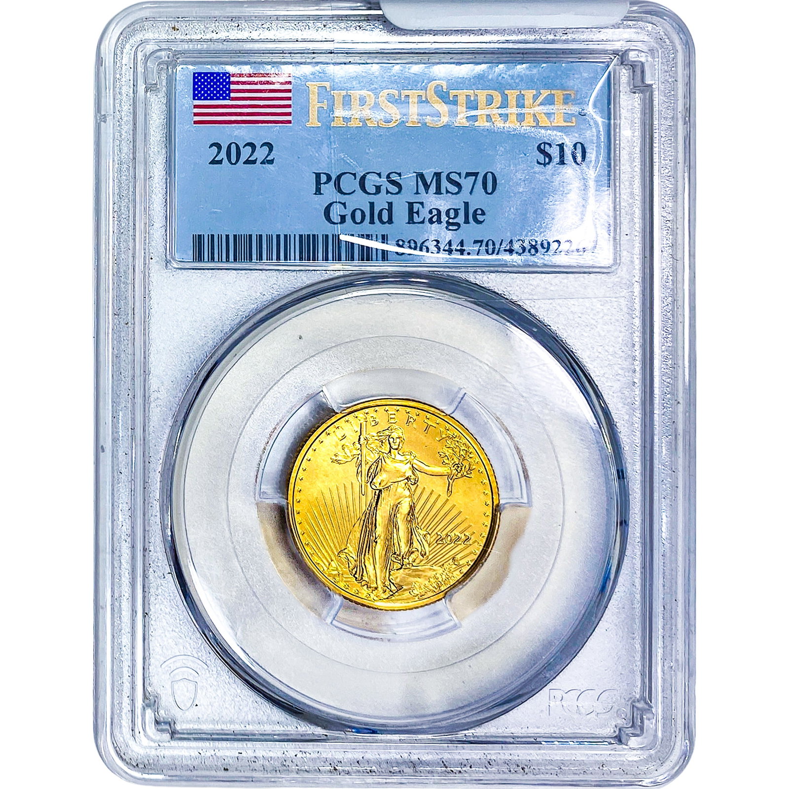 2022 $10 Gold Eagle 1/4 oz PCGS MS70: 2022 $10 Gold Eagle 1/4 oz PCGS MS70