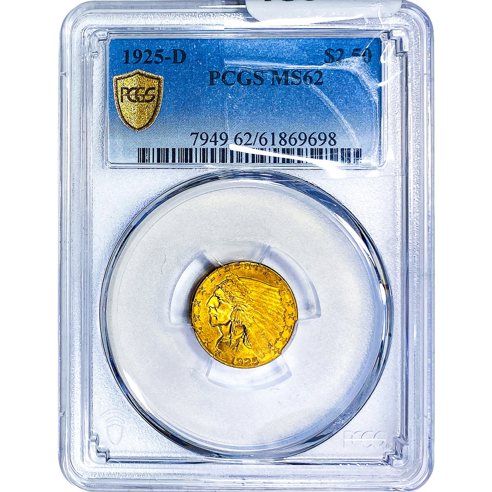 1925-D $2.50 Gold Quarter Eagle PCGS MS62 (1 of 4)