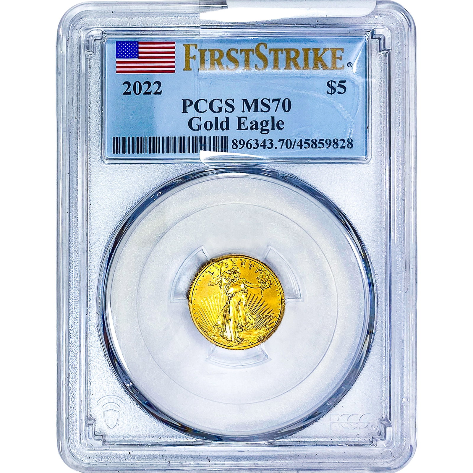2022 $5 Gold Eagle 1/10 oz PCGS MS70: 2022 $5 Gold Eagle 1/10 oz PCGS MS70