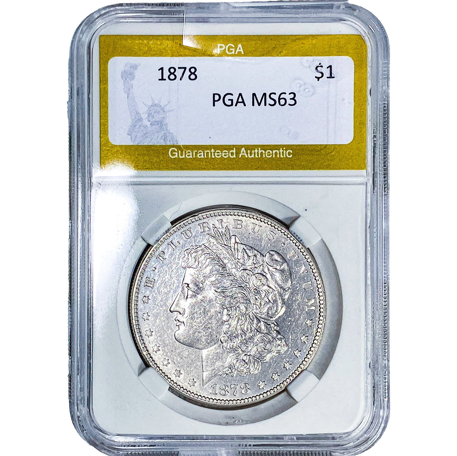 1878 Morgan Silver Dollar PGA MS63: 1878 Morgan Silver Dollar PGA MS63