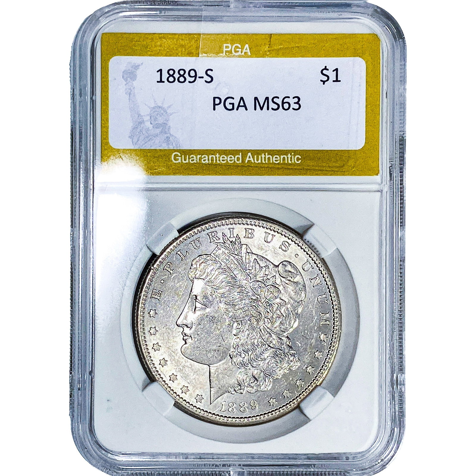 1889-S Morgan Silver Dollar PGA MS63: 1889-S Morgan Silver Dollar PGA MS63
