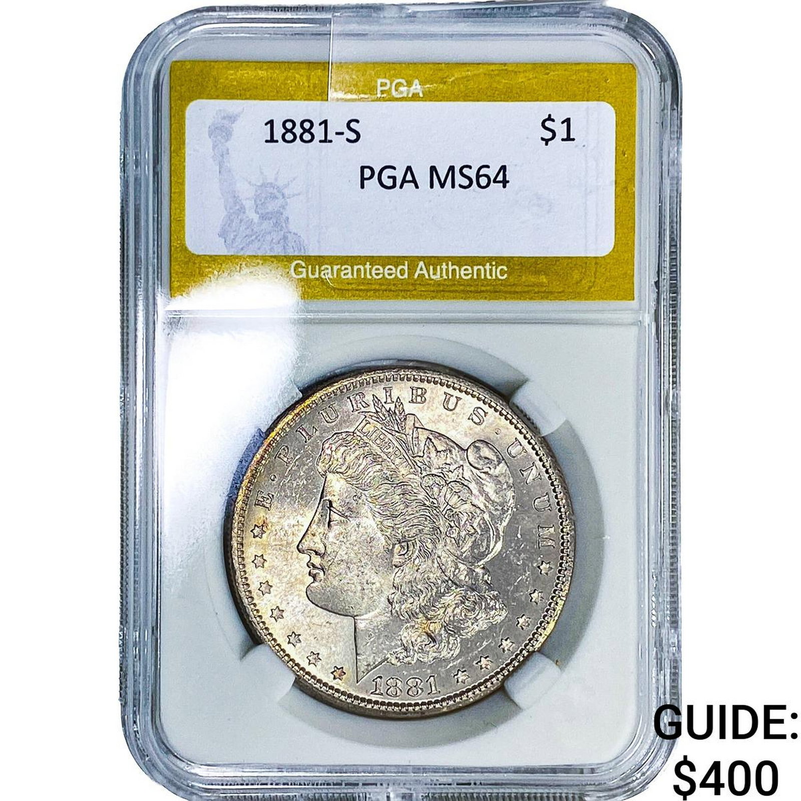 1881-S Morgan Silver Dollar PGA MS64: 1881-S Morgan Silver Dollar PGA MS64