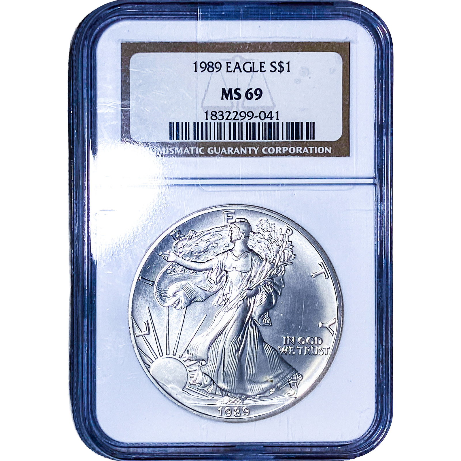 1989 Silver Eagle NGC MS69: 1989 Silver Eagle NGC MS69