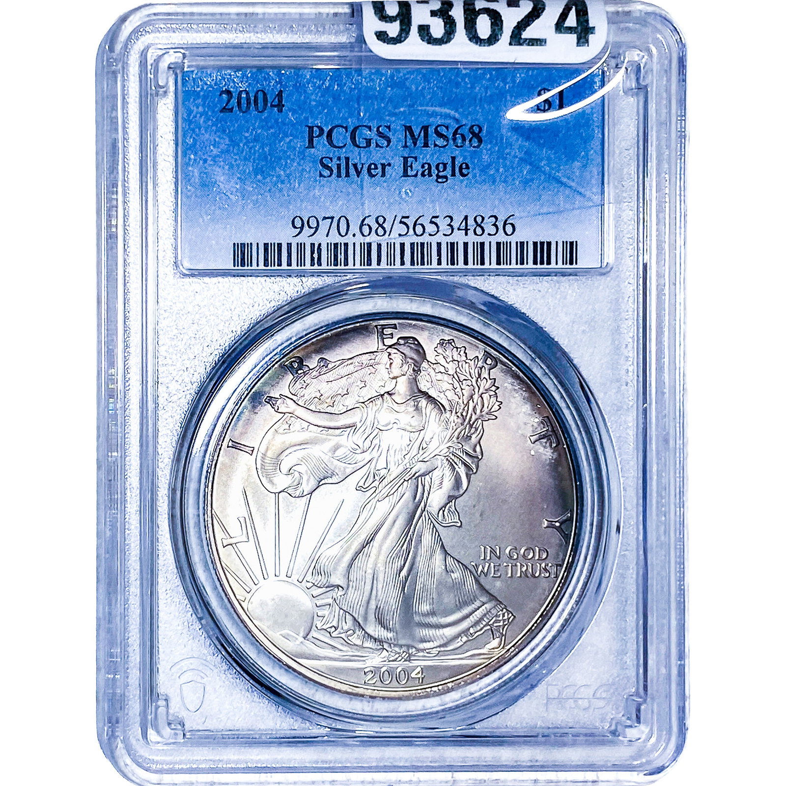 2004 Silver Eagle PCGS MS68: 2004 Silver Eagle PCGS MS68