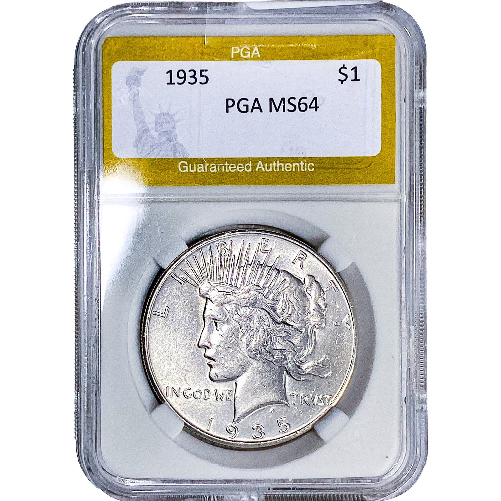 1935 Silver Peace Dollar PGA MS64: 1935 Silver Peace Dollar PGA MS64