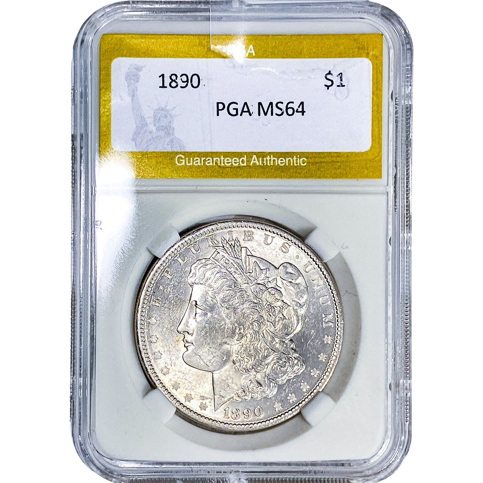 1890 Morgan Silver Dollar PGA MS64: 1890 Morgan Silver Dollar PGA MS64