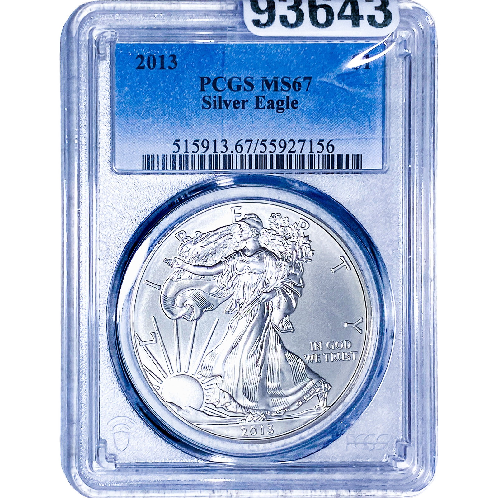 2013 Silver Eagle PCGS MS67: 2013 Silver Eagle PCGS MS67