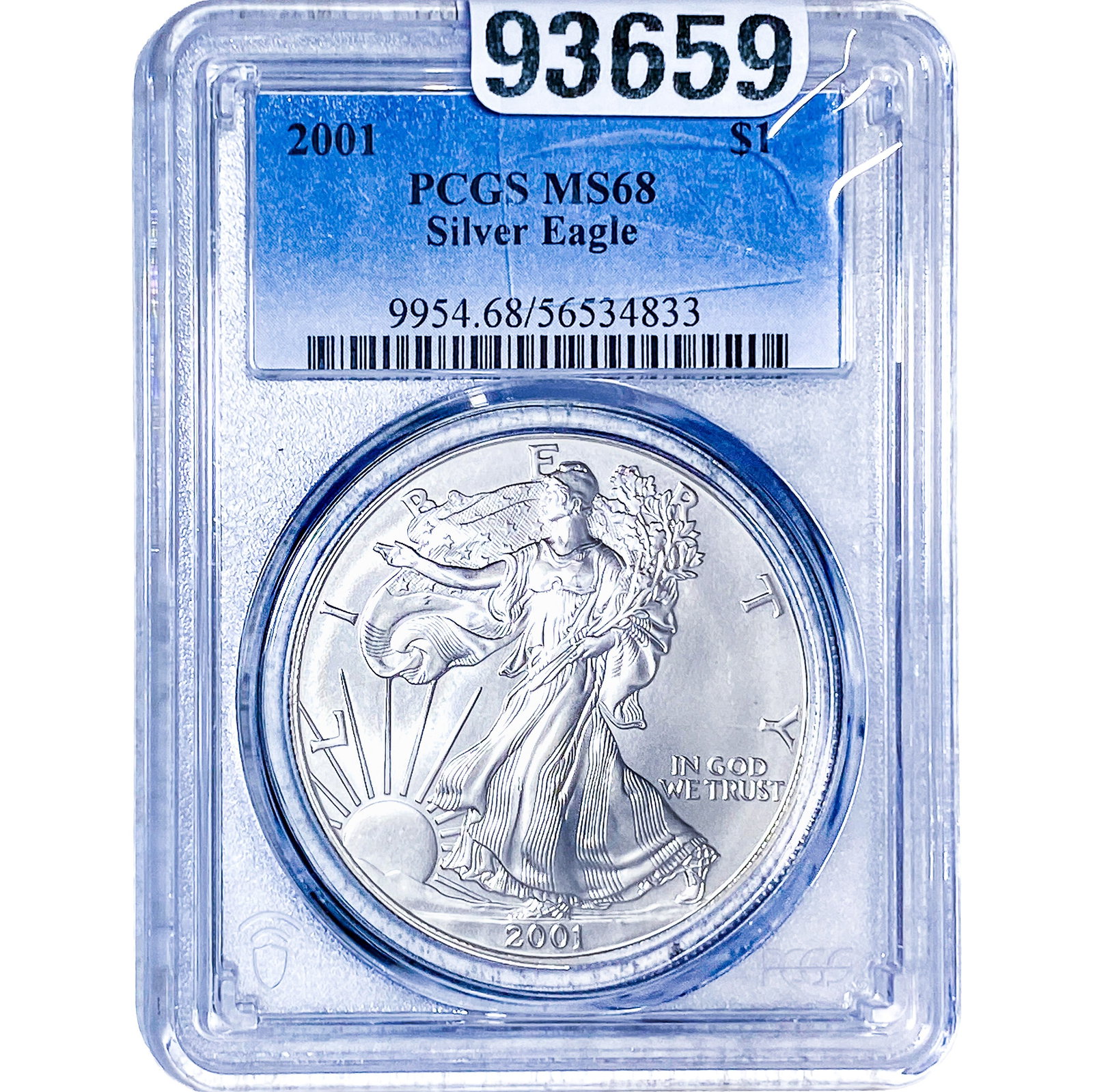 2001 Silver Eagle PCGS MS68: 2001 Silver Eagle PCGS MS68