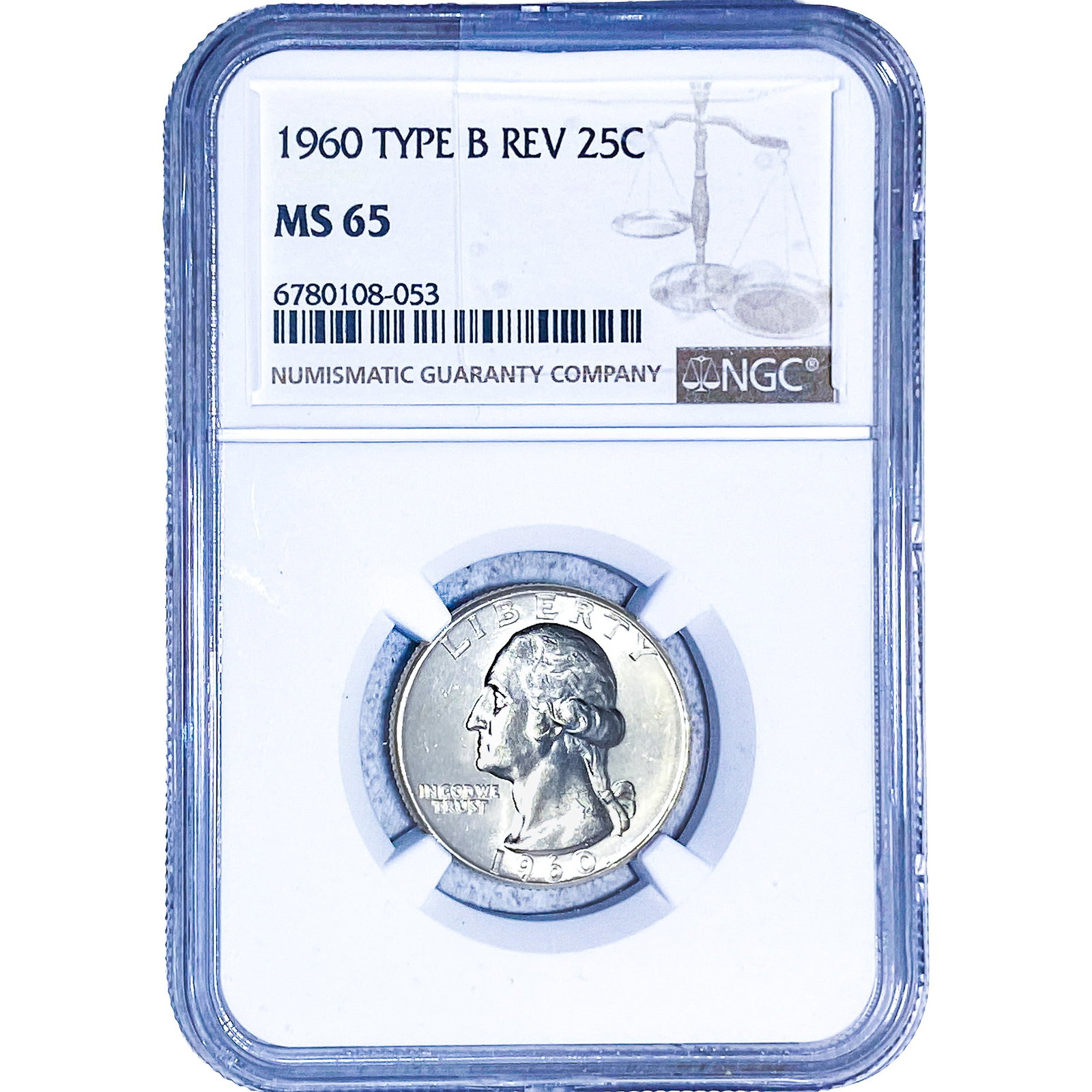 1960 Washington Silver Quarter NGC MS65 Type B Rev. (1 of 2)