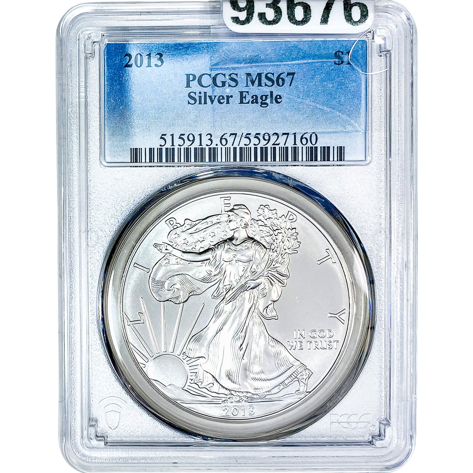 2013 Silver Eagle PCGS MS67: 2013 Silver Eagle PCGS MS67