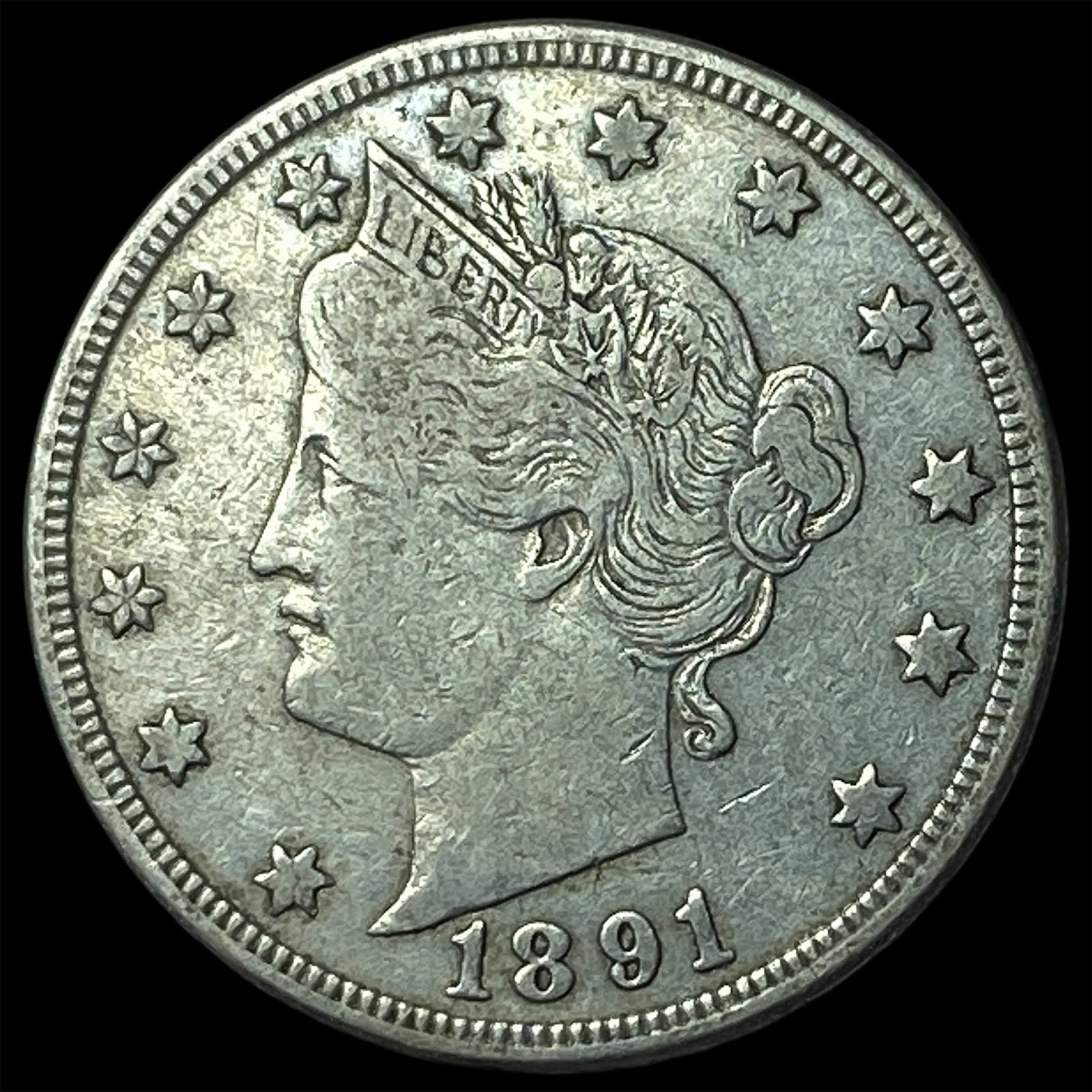 1891 Liberty Head Nickel NEARLY UNCIRCULATED (1 of 2)