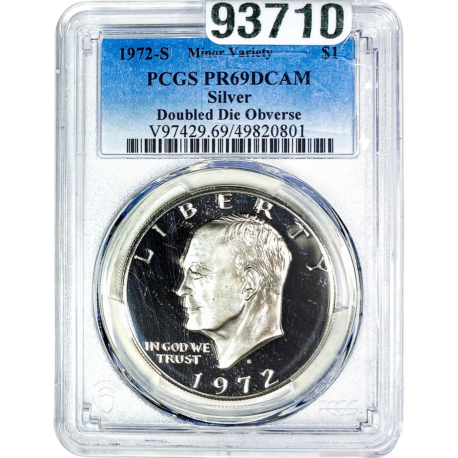1972-S Eisenhower Dollar PCGS PR69 Silver DCAM DDO (1 of 2)