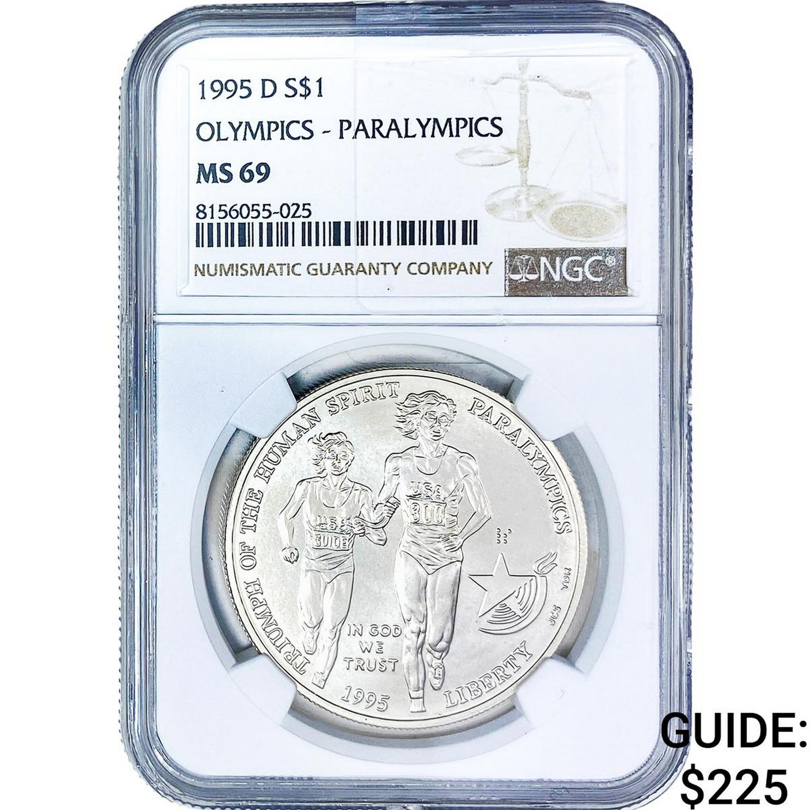 1995-D Olympics-Paralympics Silver $1 .7734oz NGC MS69 (1 of 2)