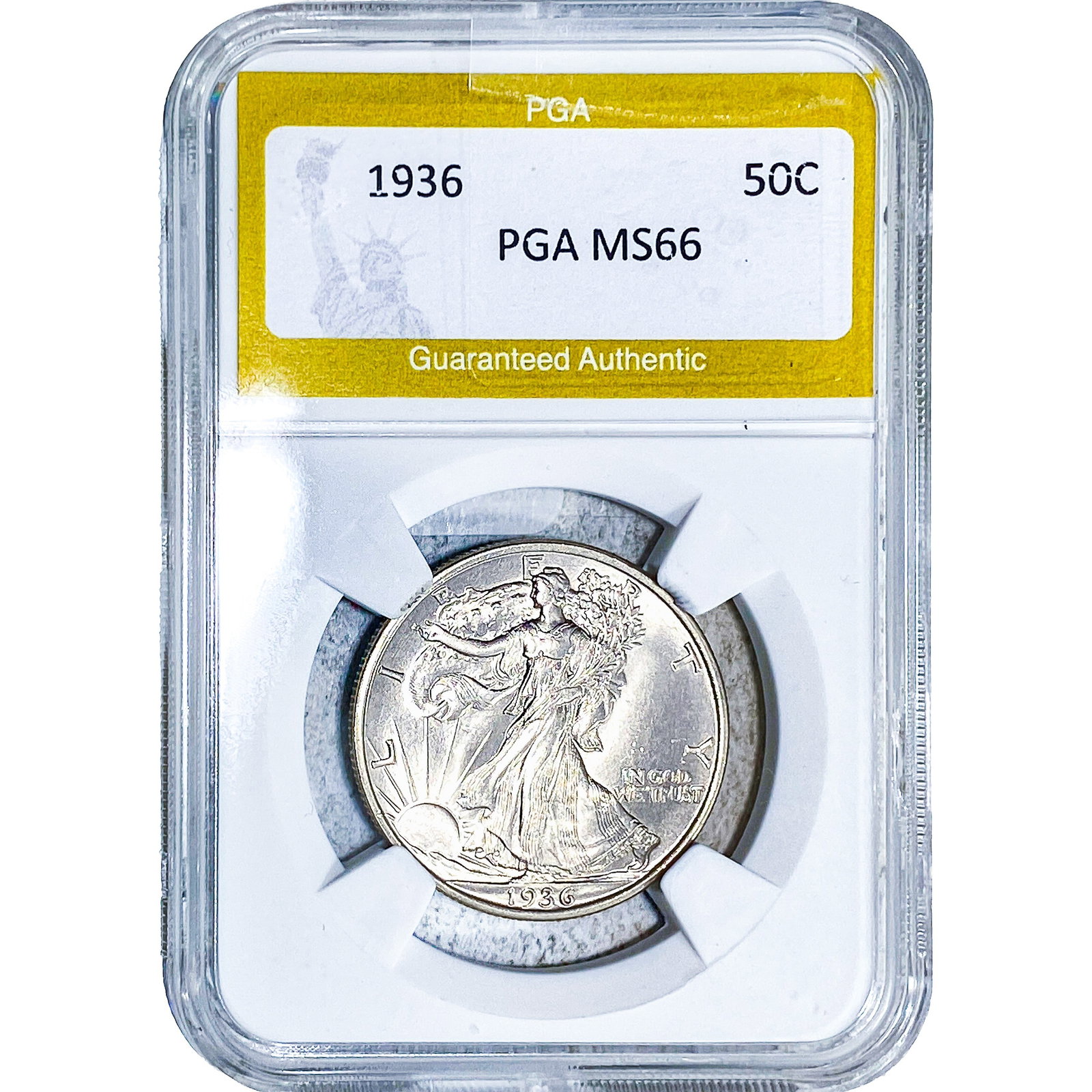 1936 Walking Liberty Half Dollar PGA MS66: 1936 Walking Liberty Half Dollar PGA MS66