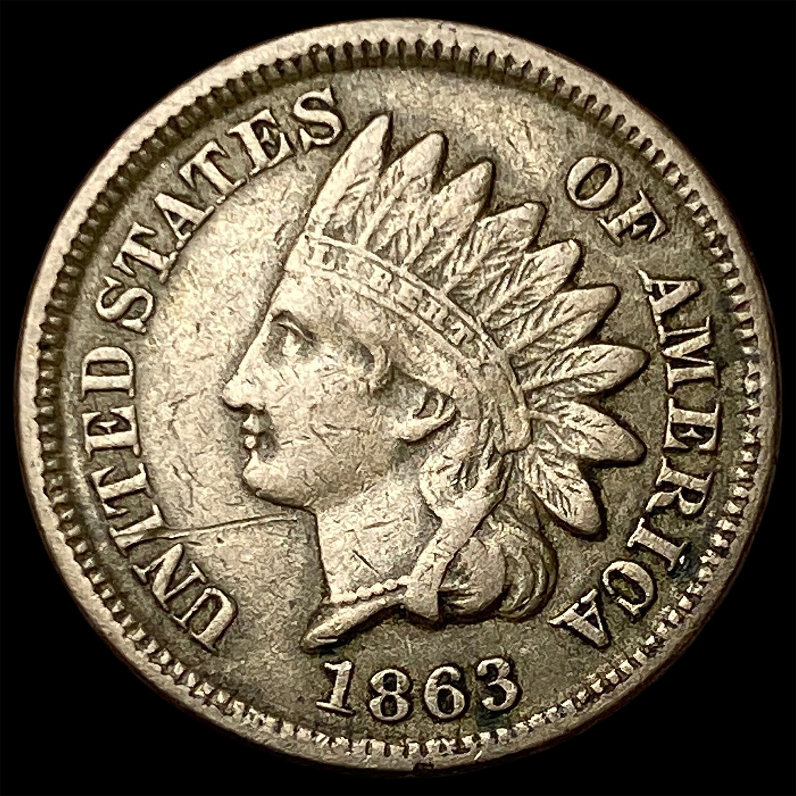 1863 Indian Head Cent NEARLY UNCIRCULATED (1 of 2)