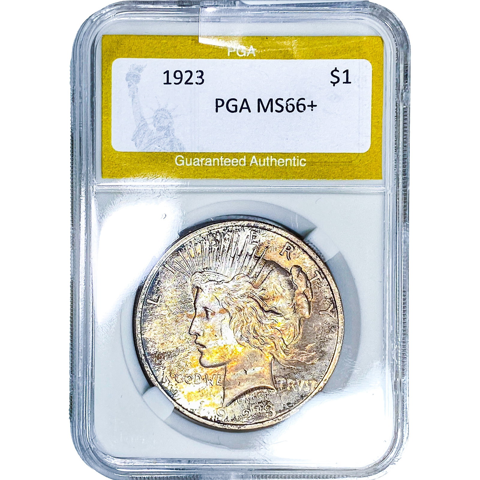 1923 Silver Peace Dollar PGA MS 66+: 1923 Silver Peace Dollar PGA MS 66+