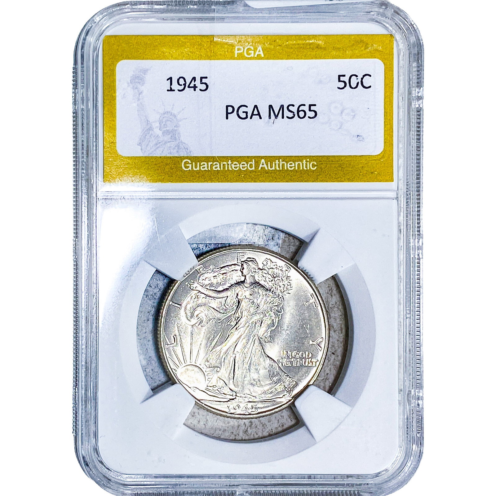 1945 Walking Liberty Half Dollar PGA MS65: 1945 Walking Liberty Half Dollar PGA MS65