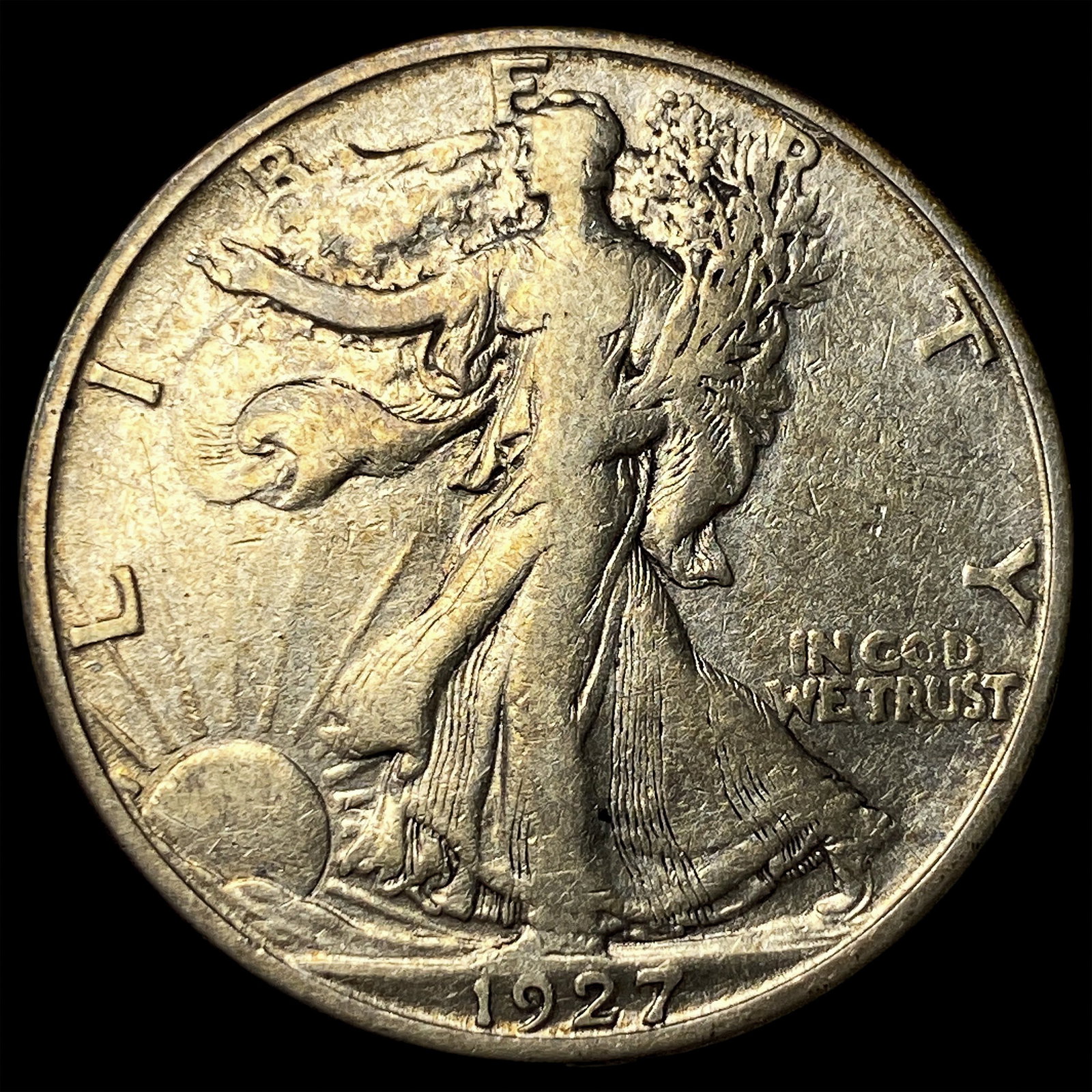 1927-S Silver Walking Liberty Half Dollar NEARLY UNCIRCULATED (1 of 2)