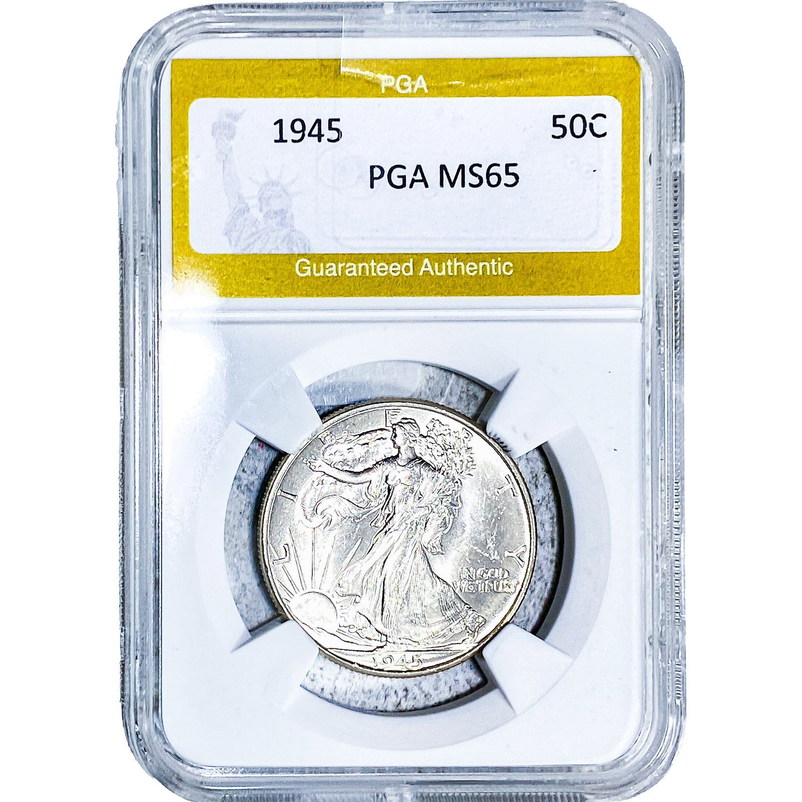 1945 Walking Liberty Half Dollar PGA MS65: 1945 Walking Liberty Half Dollar PGA MS65