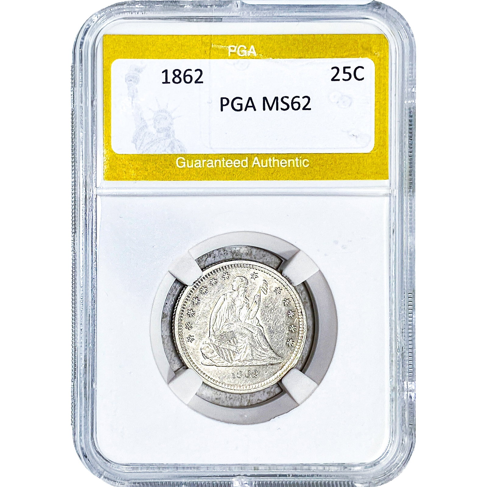 1862 Seated Liberty Quarter PGA MS62 (1 of 2)