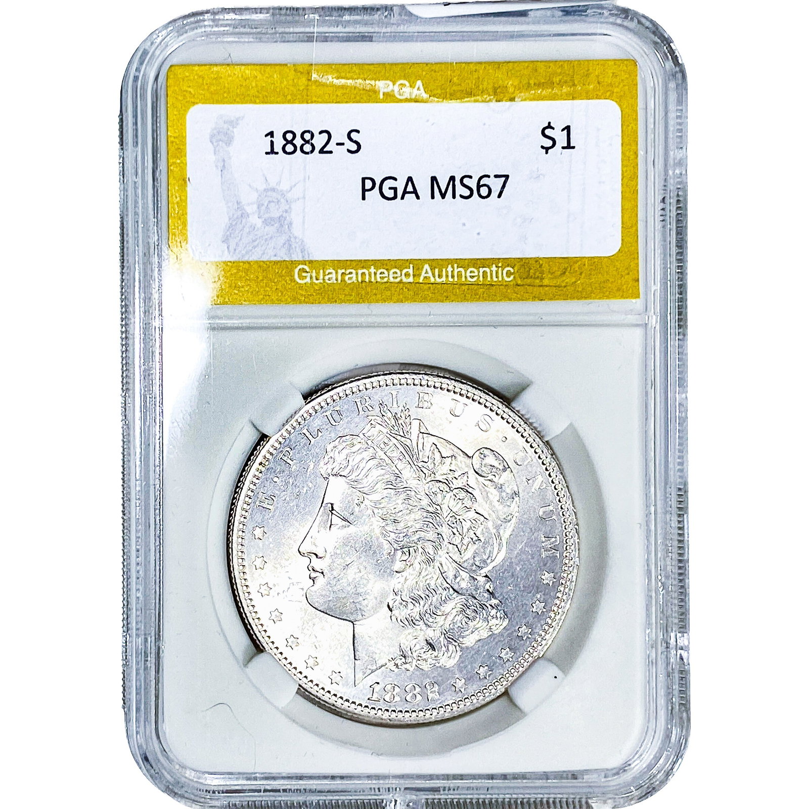 1882-S Morgan Silver Dollar PGA MS67: 1882-S Morgan Silver Dollar PGA MS67